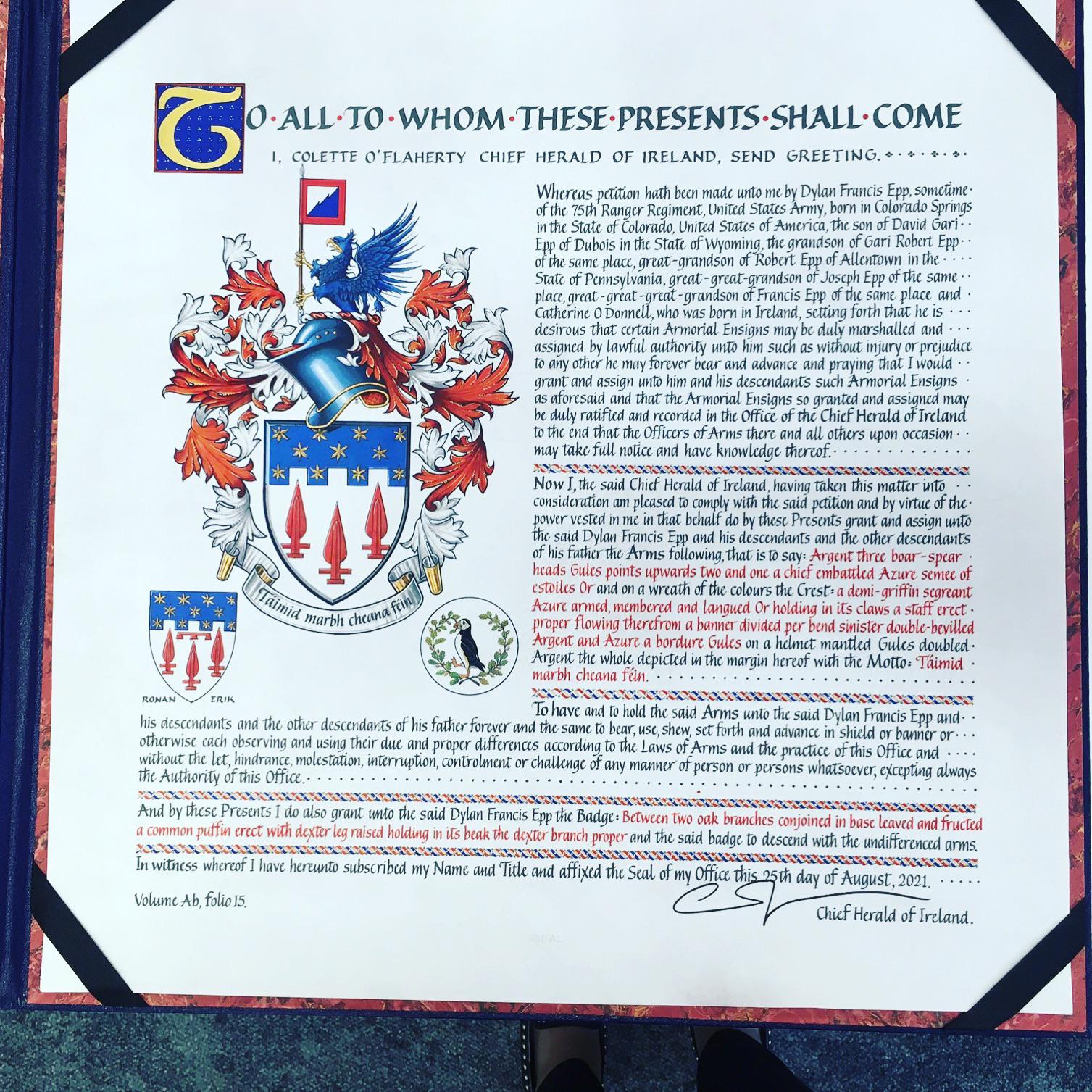 My Irish grant is finally finished, just waiting on snail mail for it