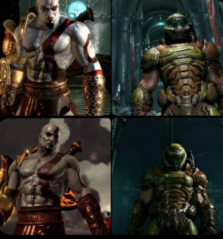 It is just me, or Doom has a FPS version of Kratos? Yes, the