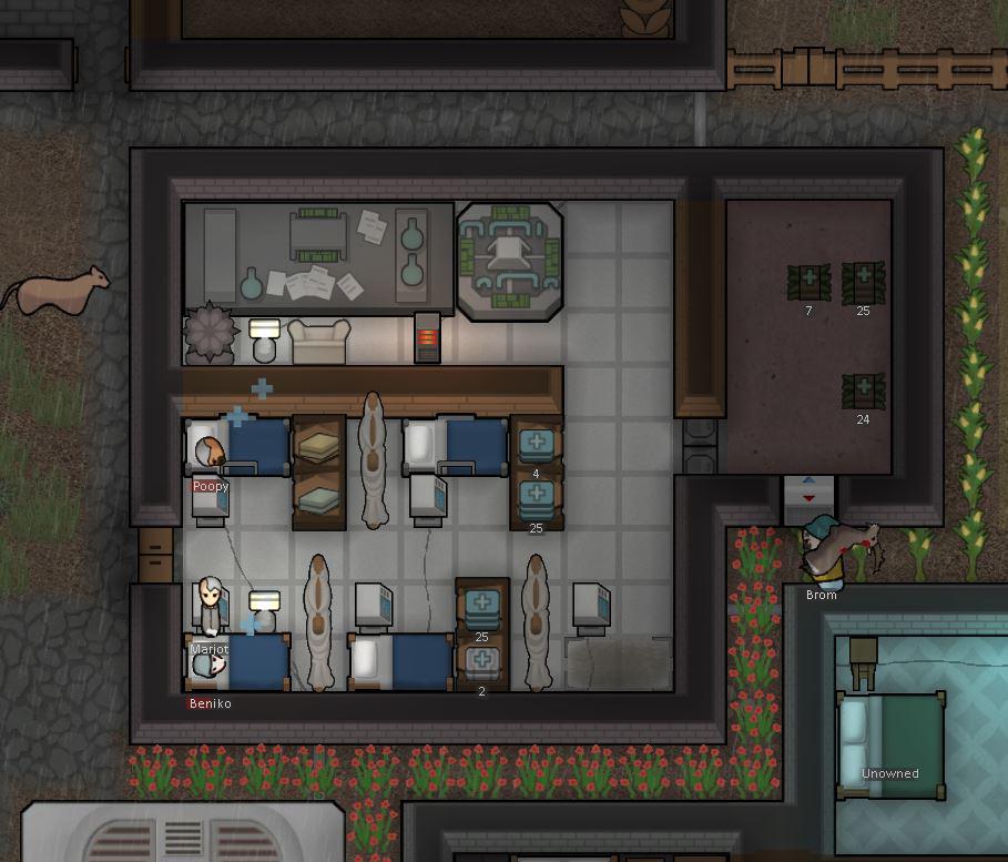 My little Hospital nears completion, what do you think? r/RimWorld