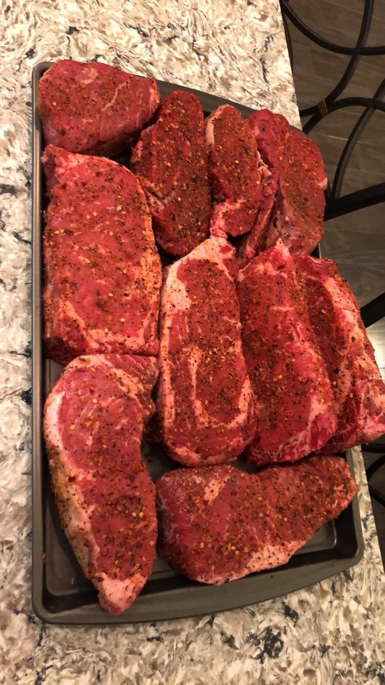 2 NY Strips, 4 Rib Eyes, 4 Tenderloins r/steak