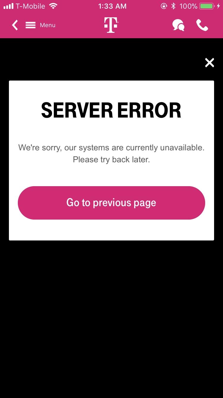 Server error when pre ordering S8. Anyone else? r/tmobile