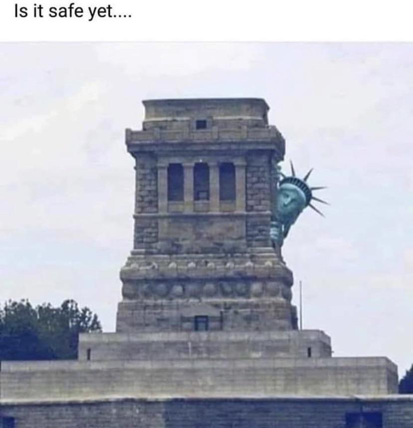 The Statue of Liberty right now seeing all the statues being torn down