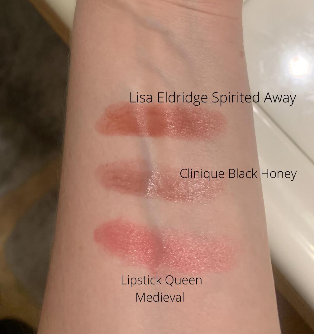 Lisa Eldridge Spirited Away vs Clinique Black Honey and Lipstick Queen