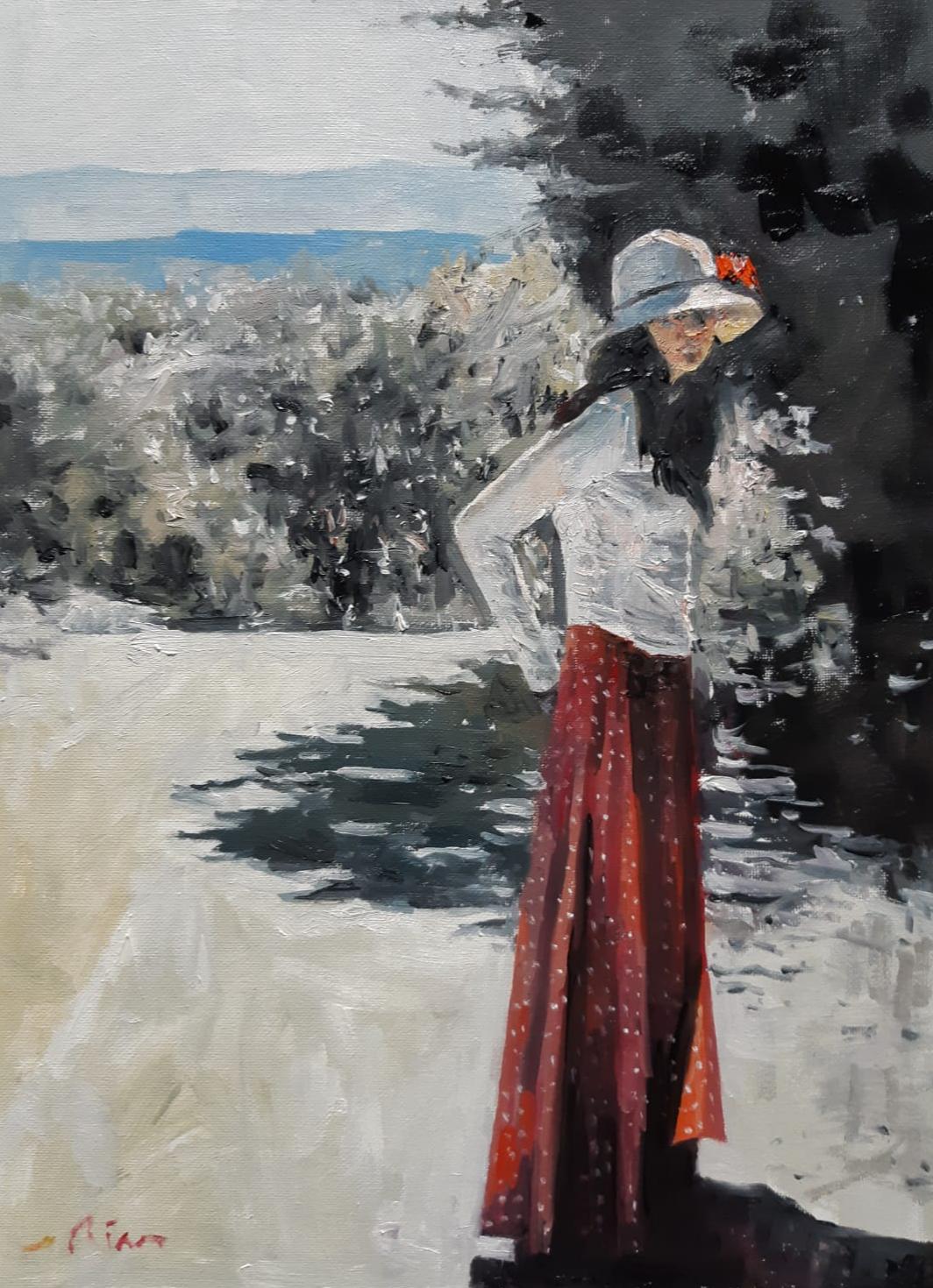 Oil painting. Woman in Tuscany. By me r/pics