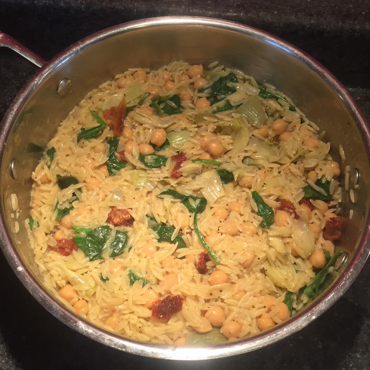 Lemon Pepper Orzo 1 pot meal, vegan, 320 calories per serving. Recipe
