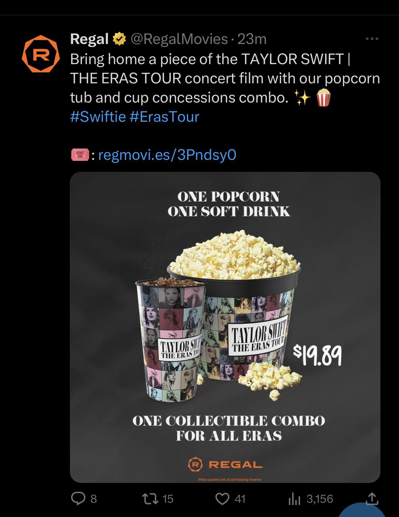 For those wondering about merch at Regal cinema r/TaylorSwift