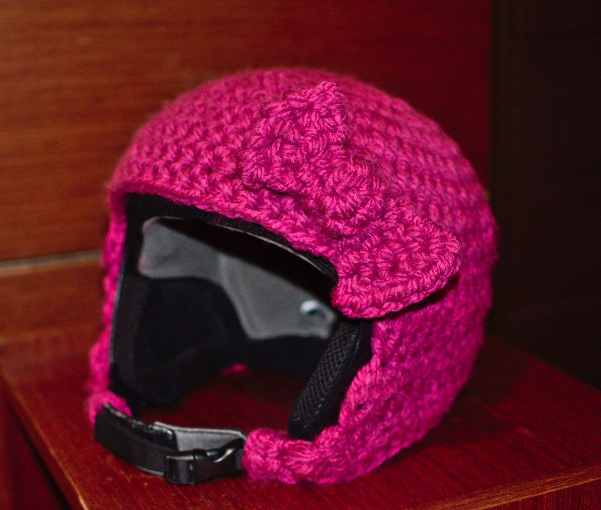 I decorated my ski helmet r/crochet