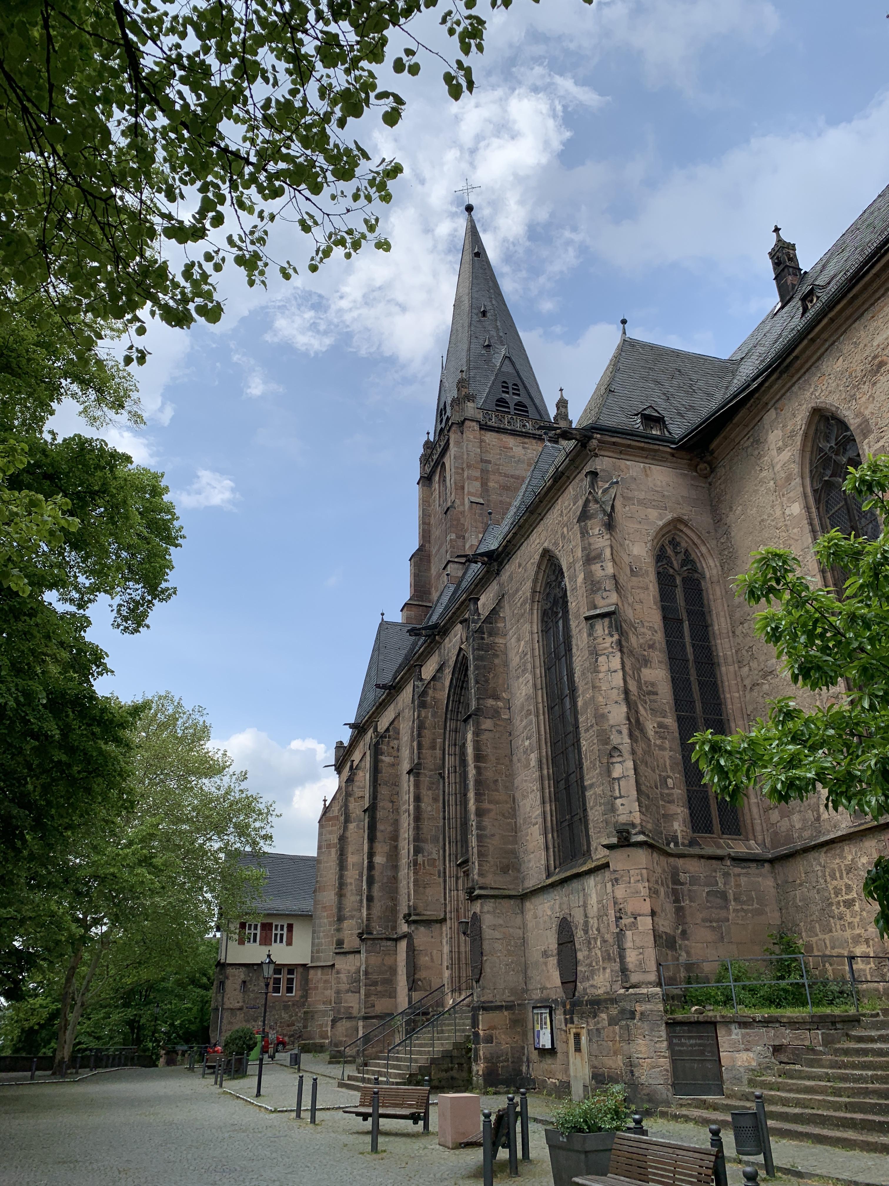 Hiking around today in beautiful Marburg, Germany. I think this church
