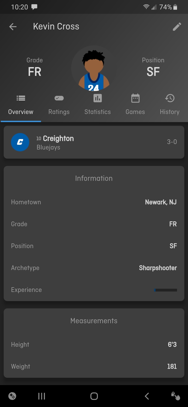 A 6'3 Small Forward. HEIGHT DOESN'T MATTER! Averages 13 points after