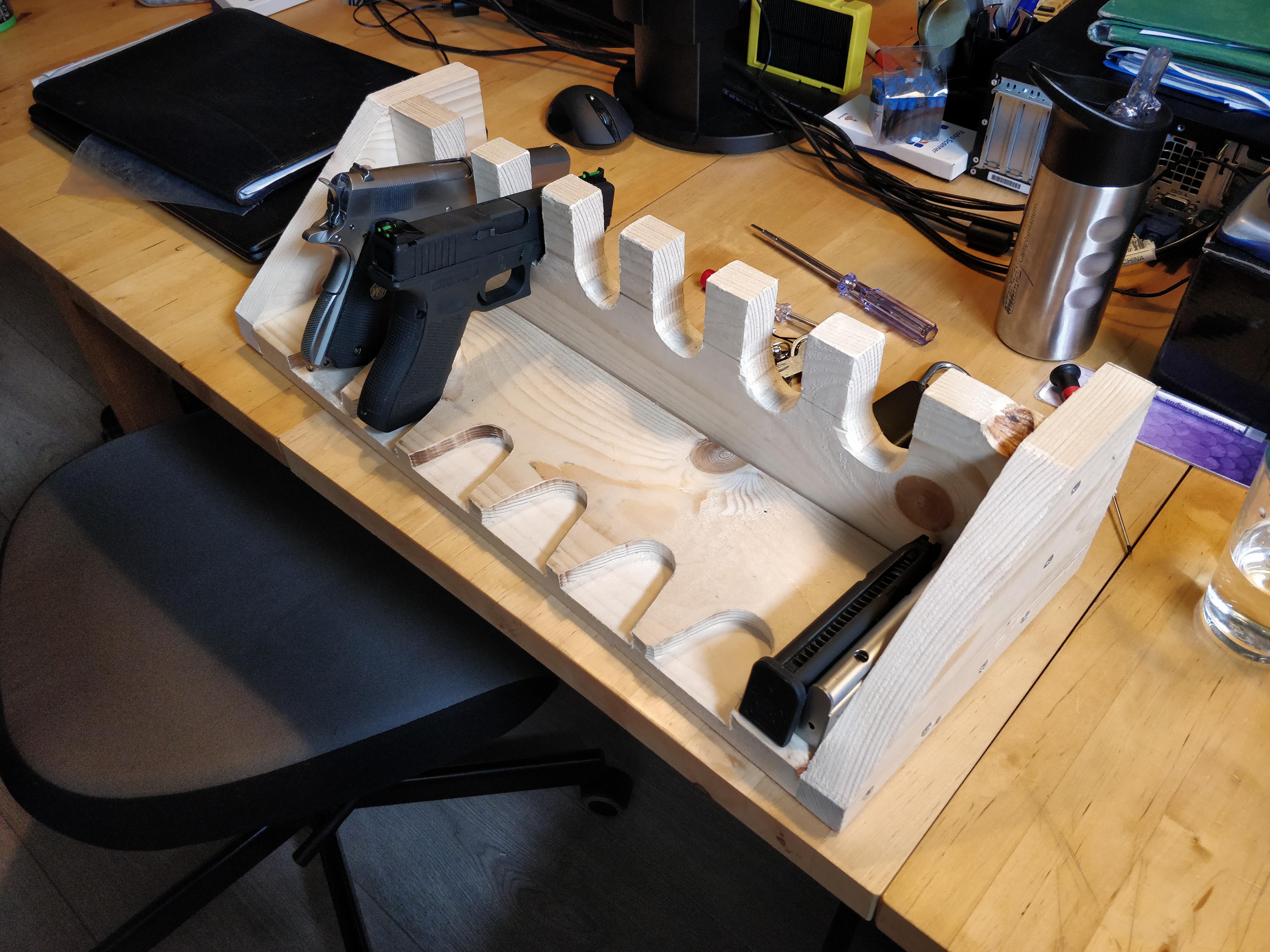 I created a pistol rack for my (yet to come) pistol collection r/airsoft