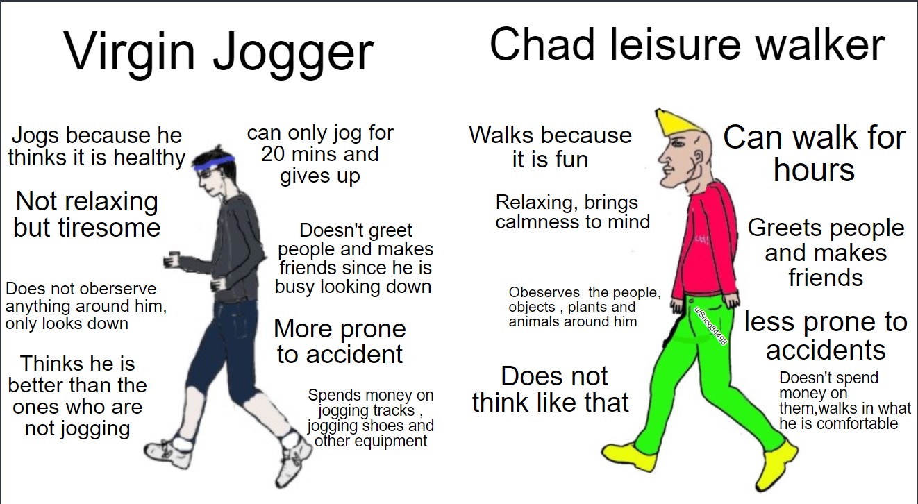 Virgin Jogging Vs Chad Leisure Walking Virginvschad Hot Sex Picture