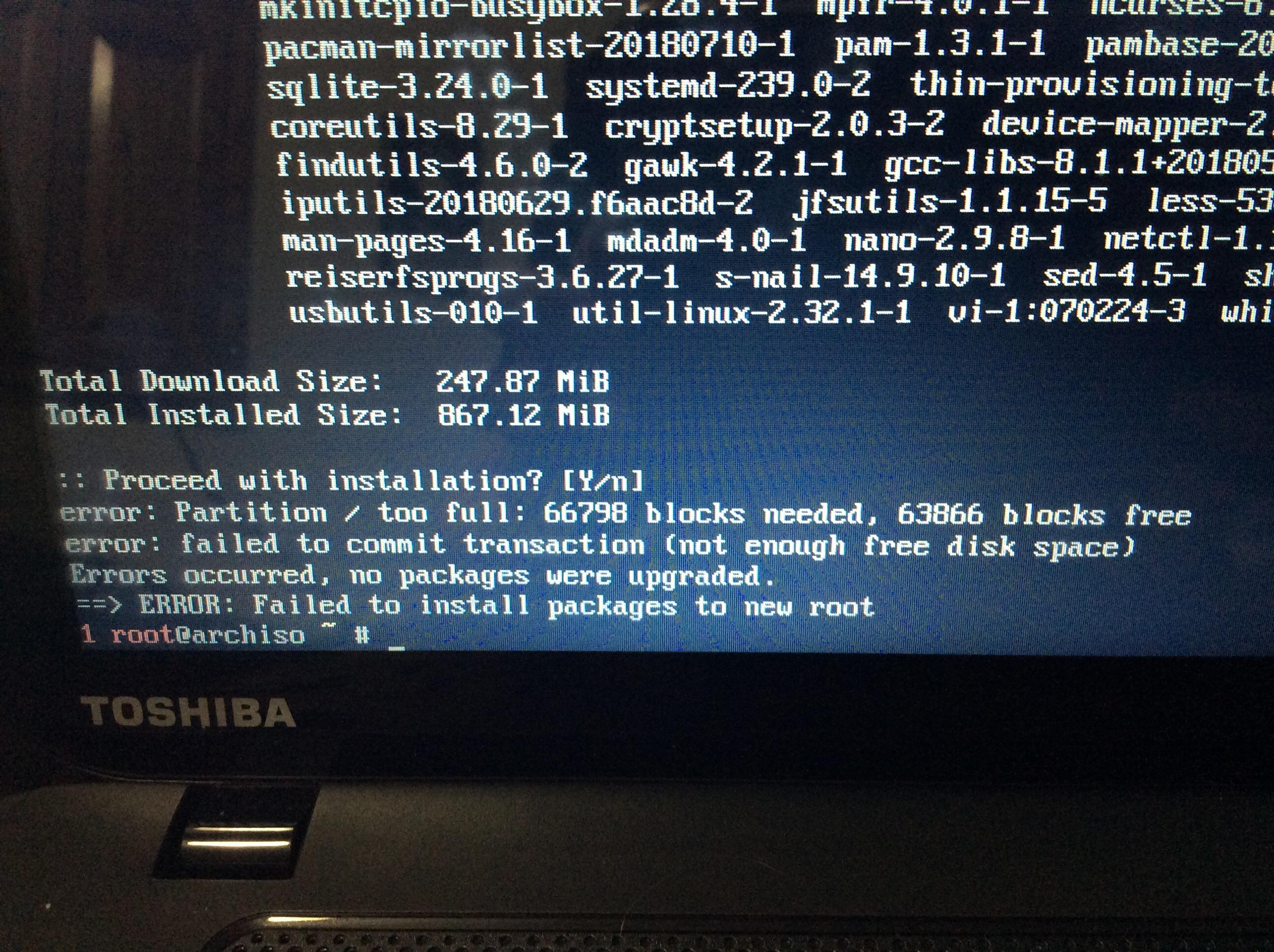 Arch errors during pacstrap r/archlinux