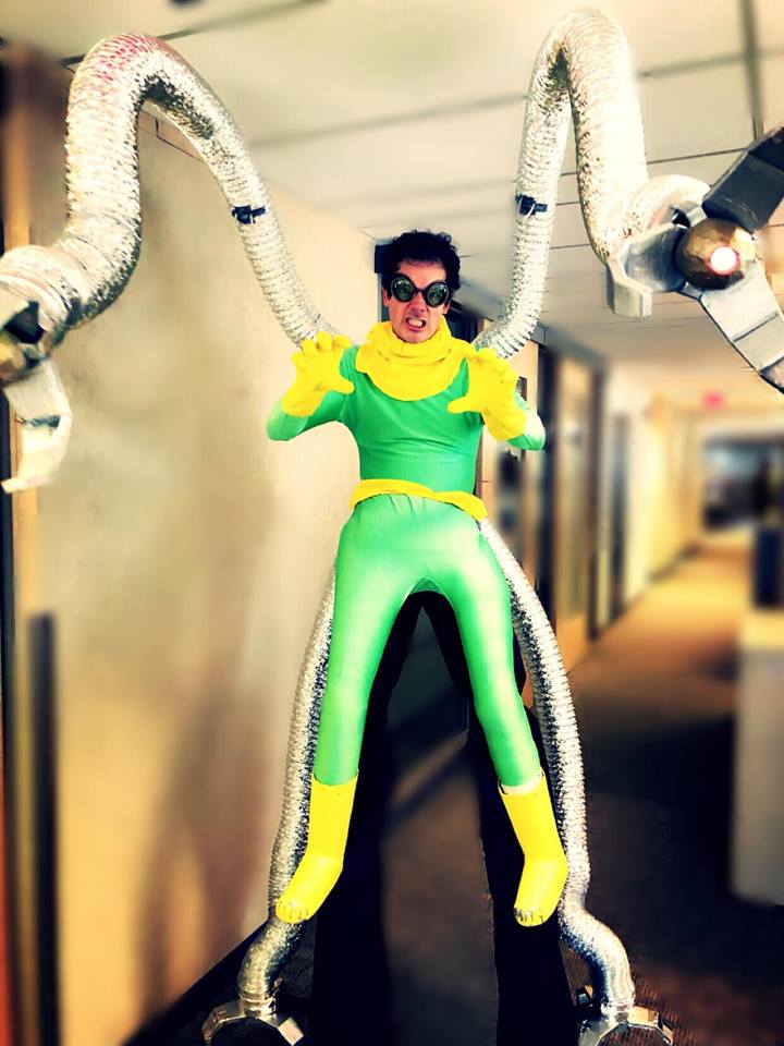A cool picture taken of my Doctor Octopus Halloween costume at work r
