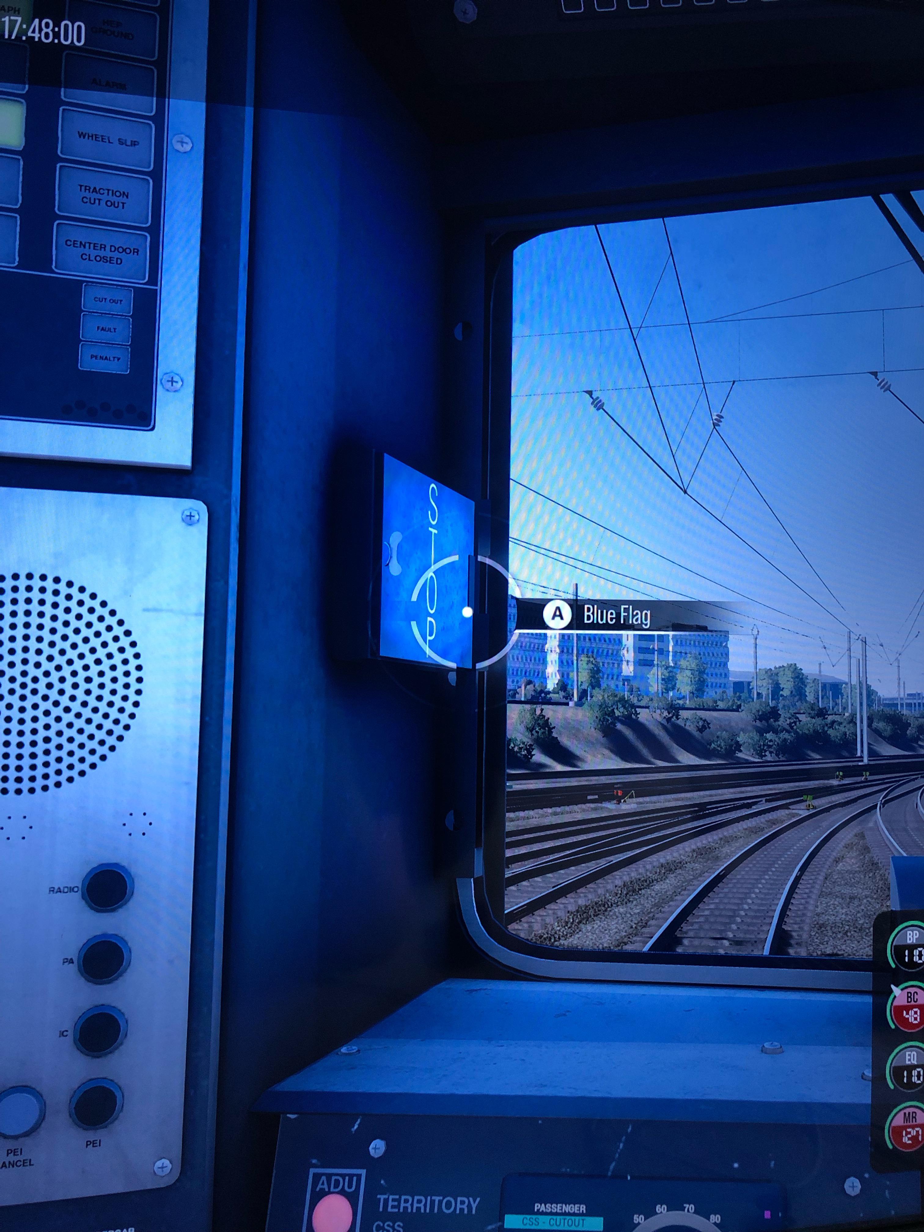 What does blue flag mean? (New YorkTrenton New Jersey transit cab car