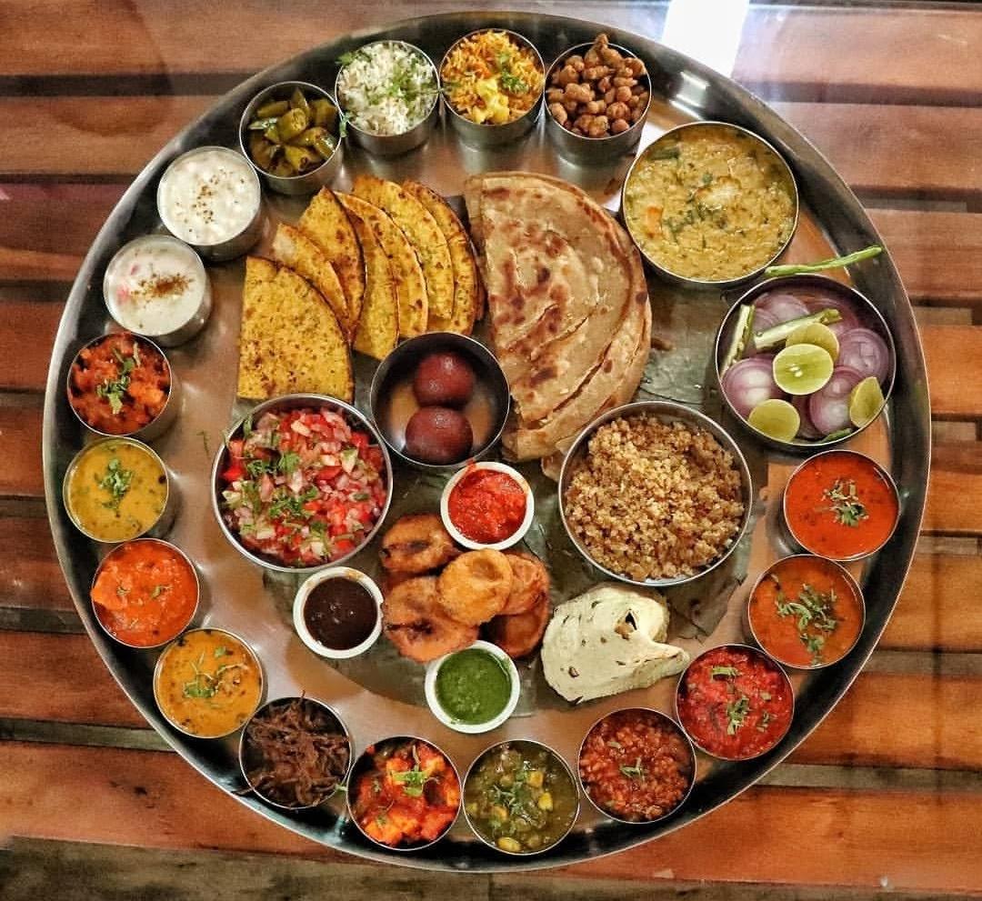 This unlimited vegetarian 'Thali'. Had it at Rajasthan, India. r/FoodPorn