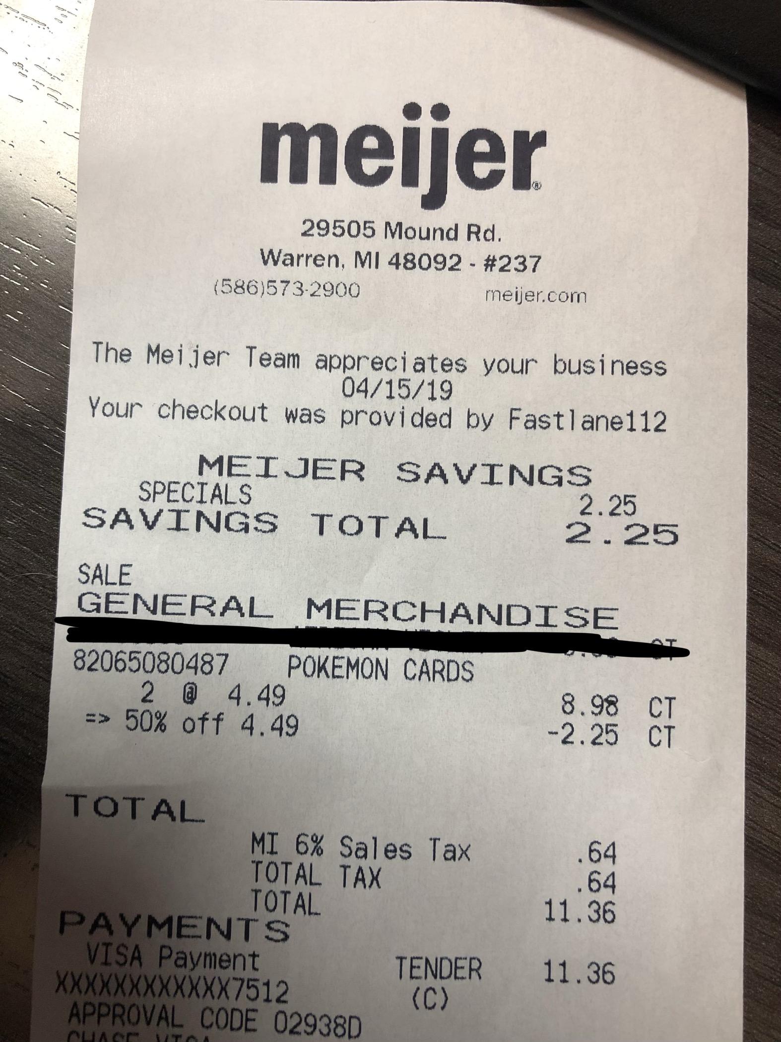 Meijer BOGO 50 off all pokemon cards r/PKMNTCGDeals