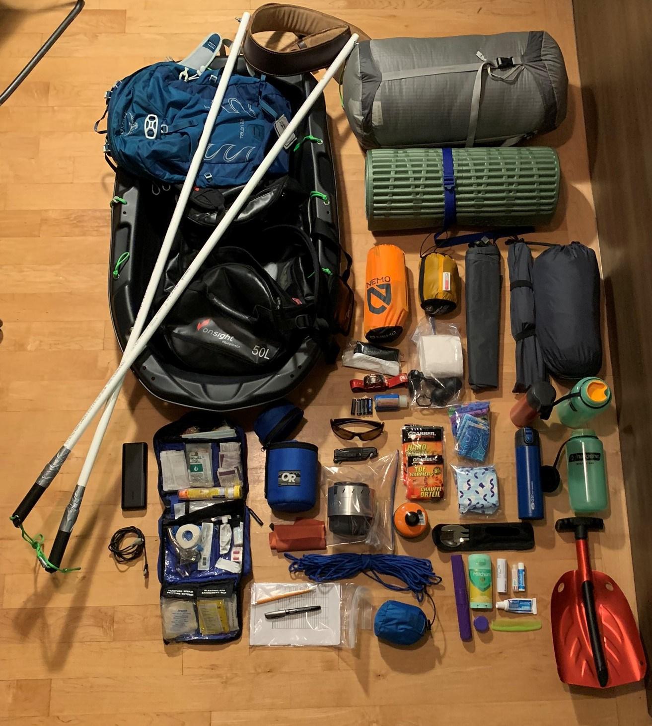 Gear for threeday winter camping course with students. Additional items + details in comments