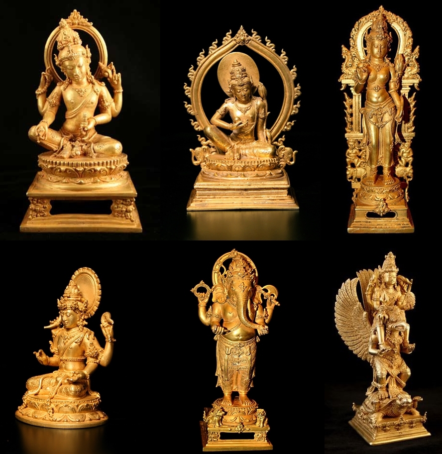 Ancient gold statuettes, Indonesia (ca. 700A.D. 1300A.D.)...[888x912
