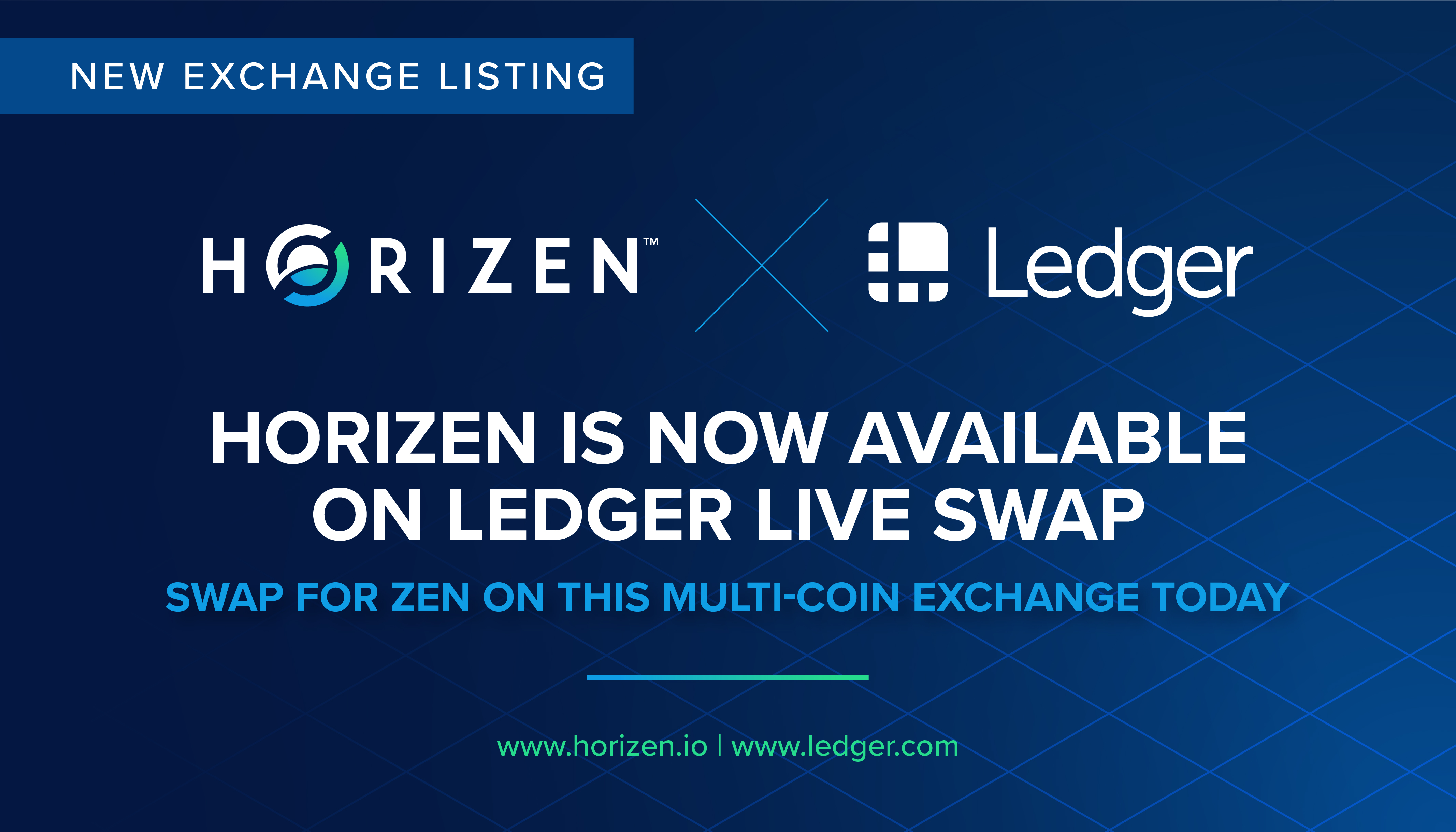ZEN is now available for swapping on Ledger Live. Use this multicoin