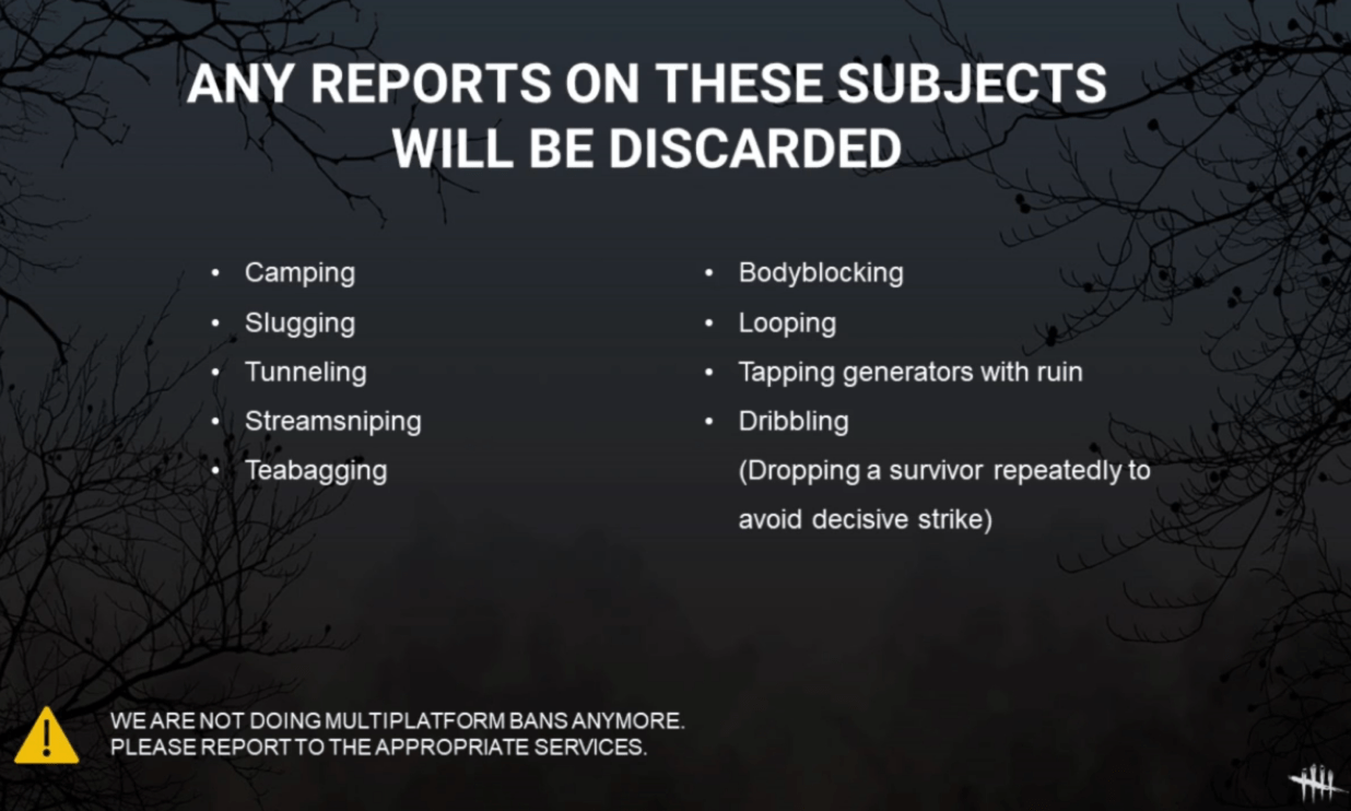 can you be banned for camping/tunneling ? r/deadbydaylight