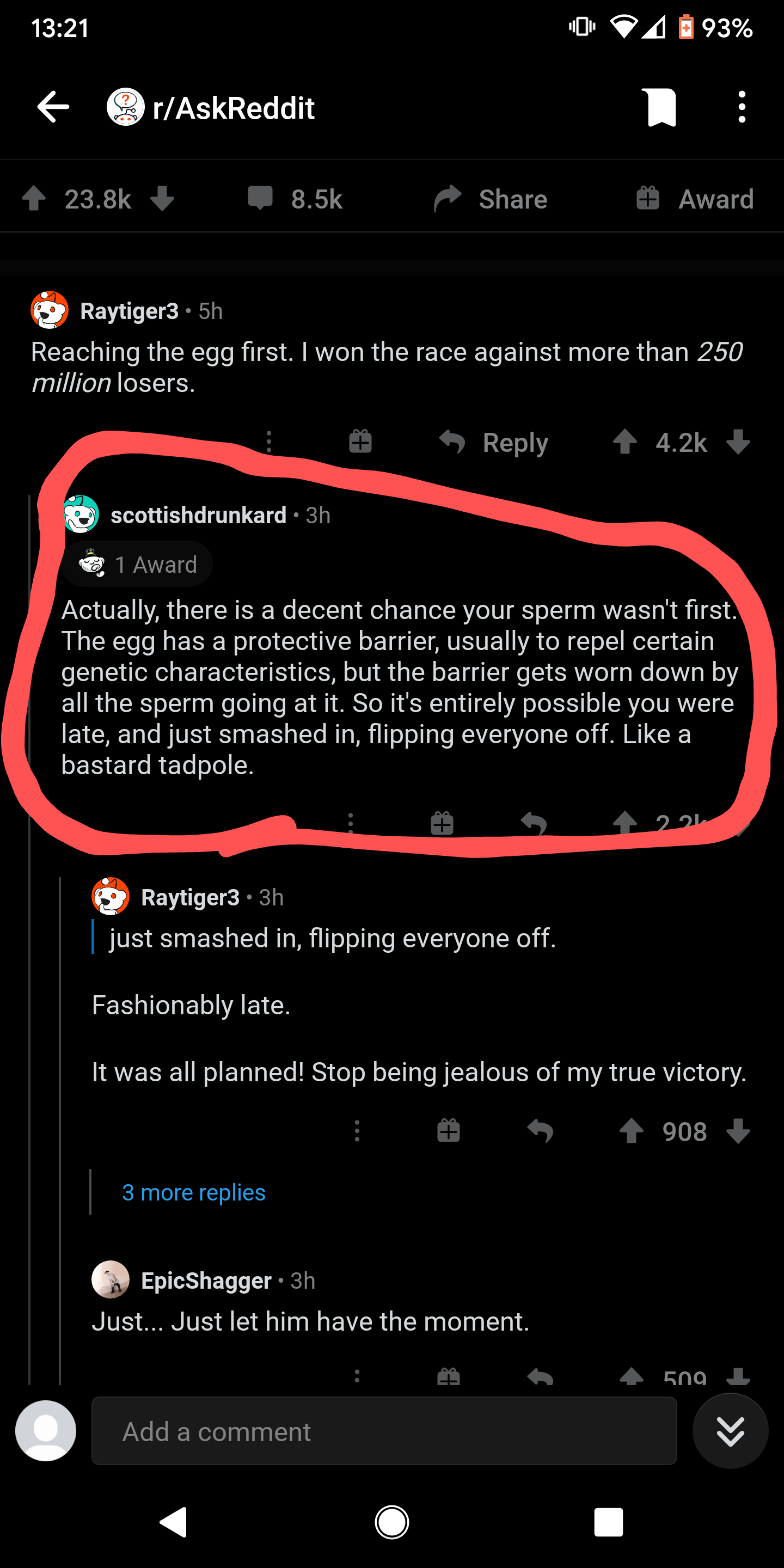 Bastard tadpole (from an ask reddit thread about great sexual