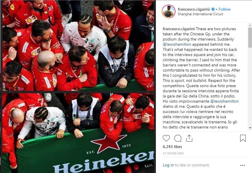 Ferrari Mechanic Francesco Cigarini with some wise words on