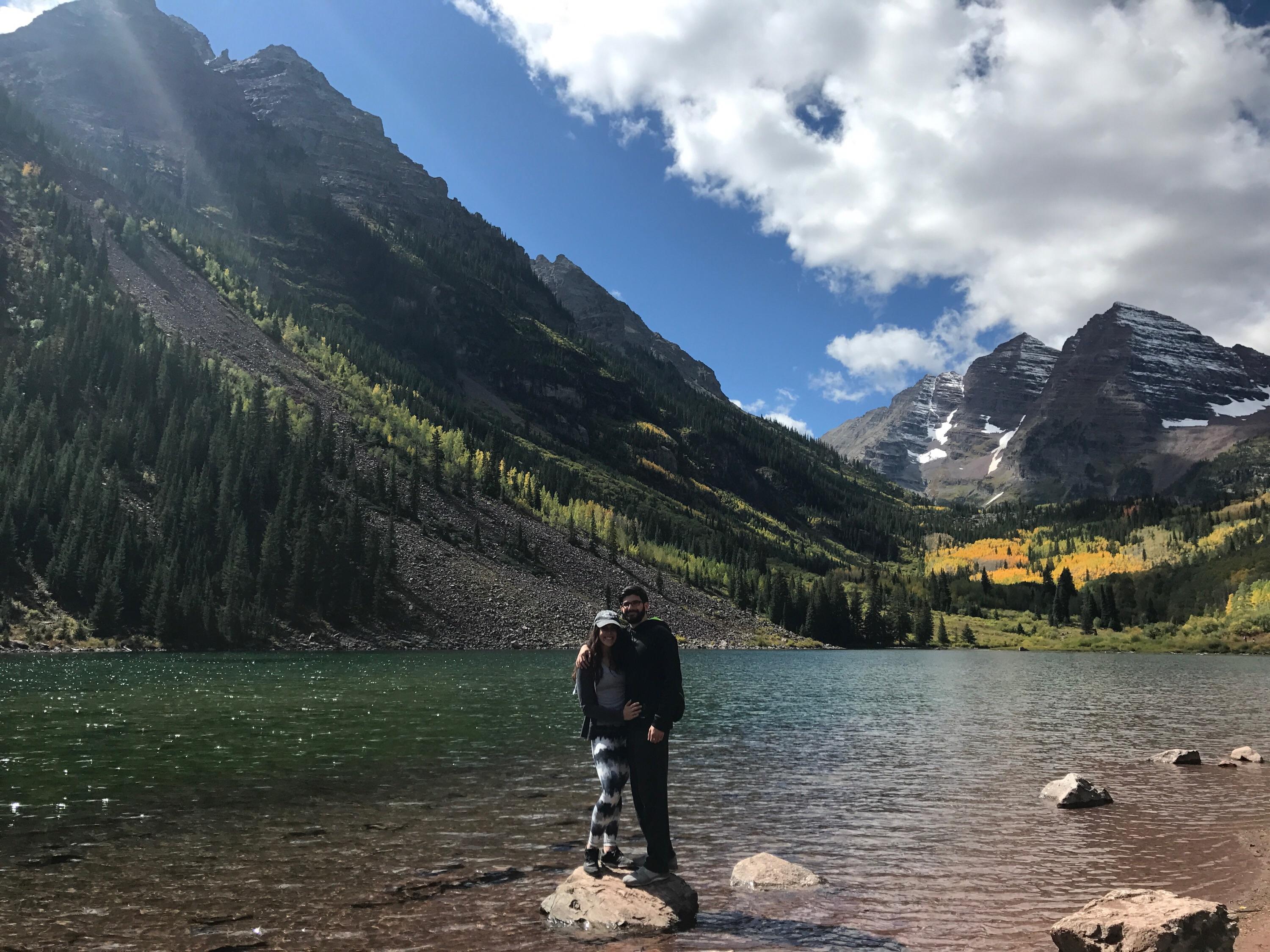 Stopped at the lake before the maroon bells Aspen, CO hiking