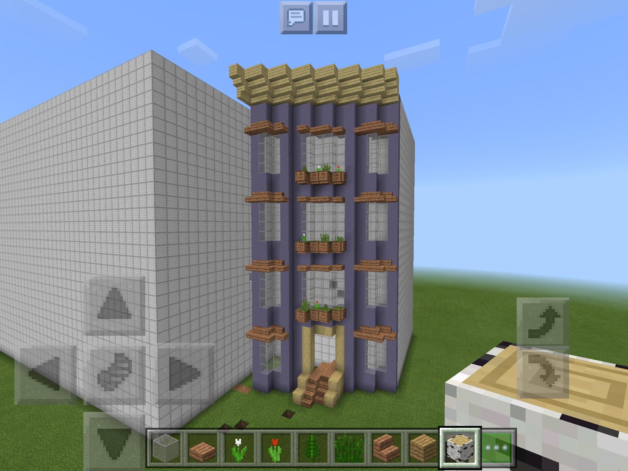 I tried to build a building on diagonal, suggestions? r/Minecraft