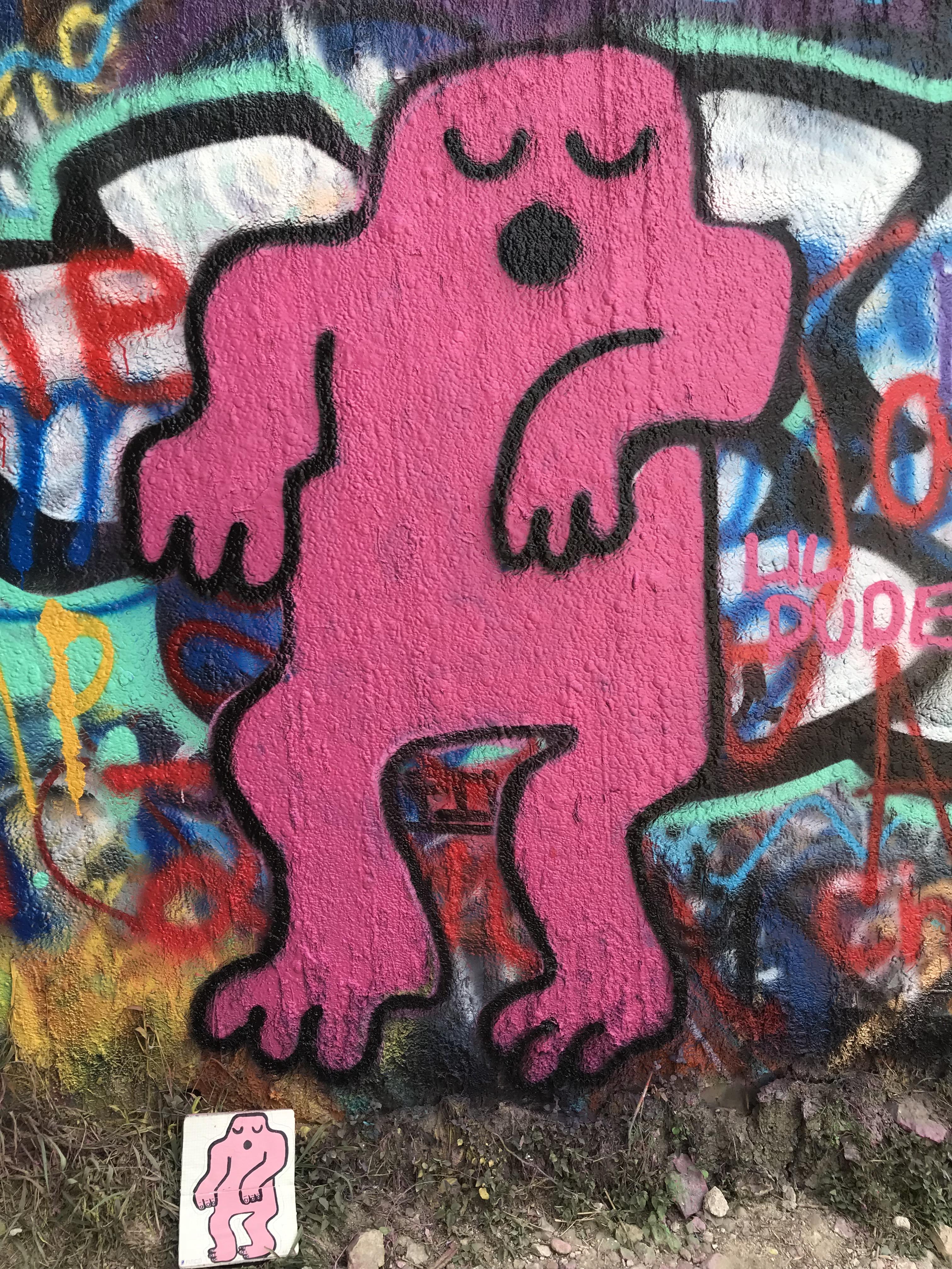 My first painting I did with spray paint on the graffiti wall in Austin