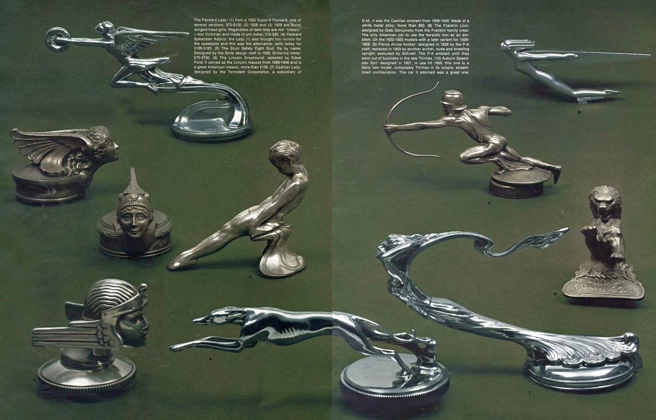 Hood ornaments from the 1920s and 30s. r/vintage
