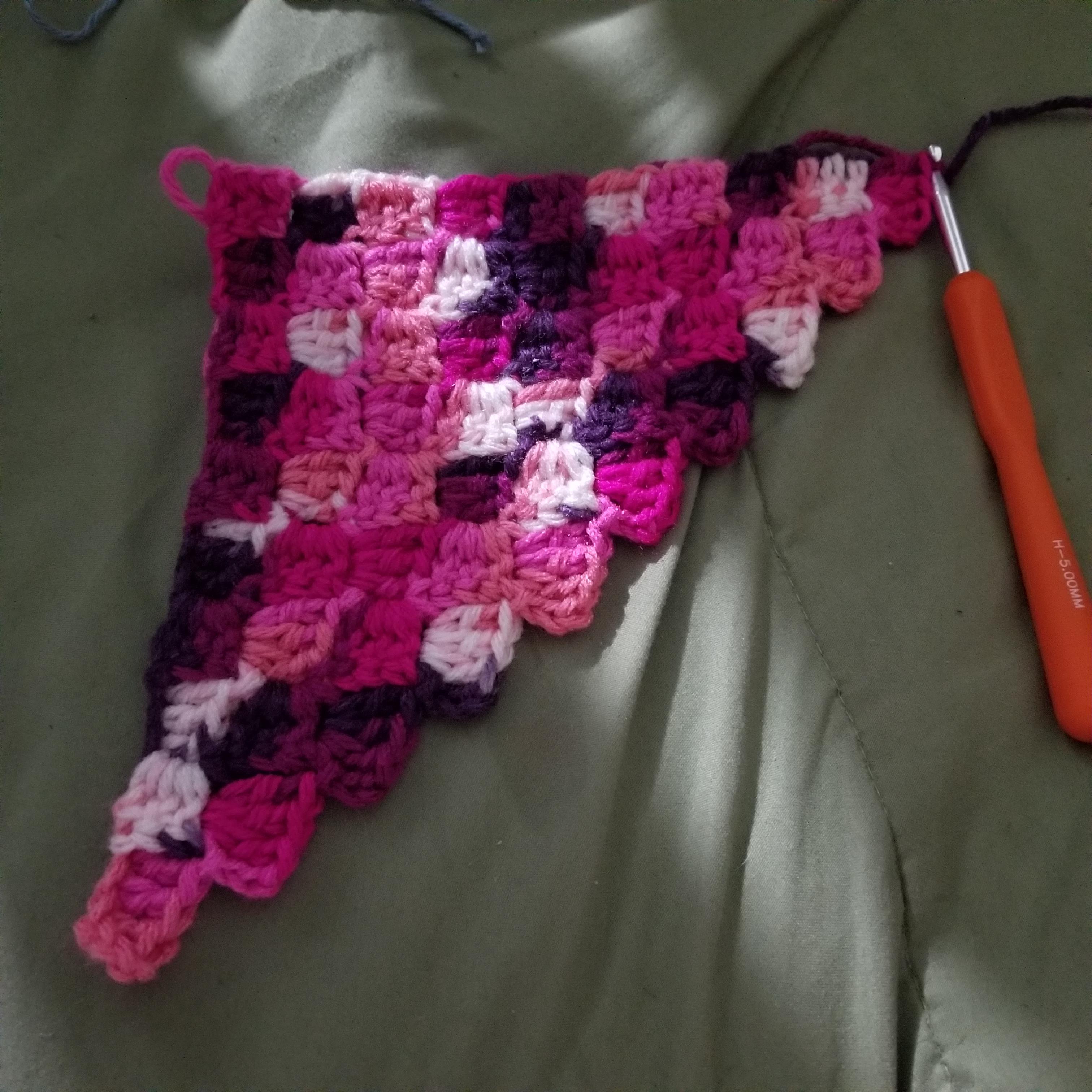 first attempt at a c2c (corner to corner) blanket r/crochet