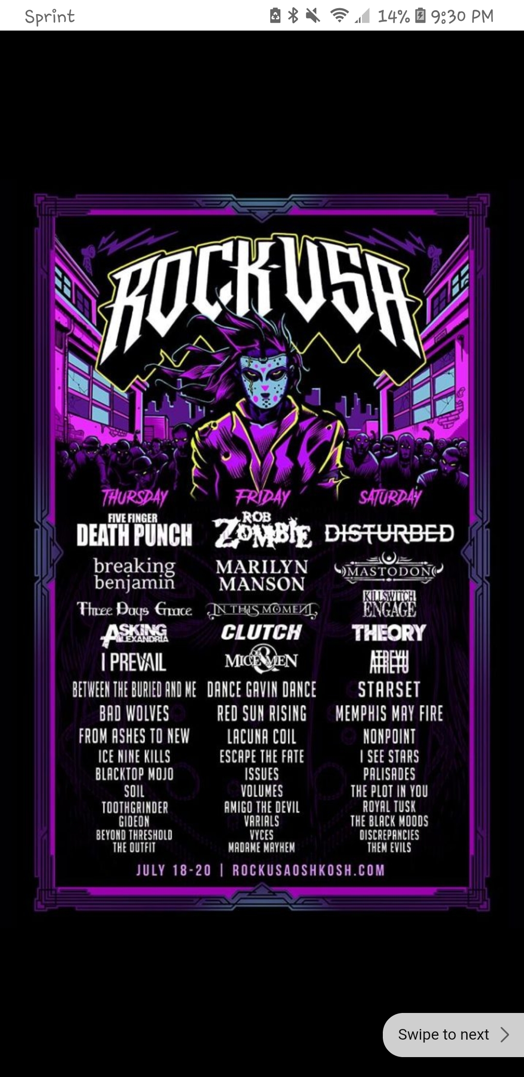 The rock usa lineup for 2019 wisconsin