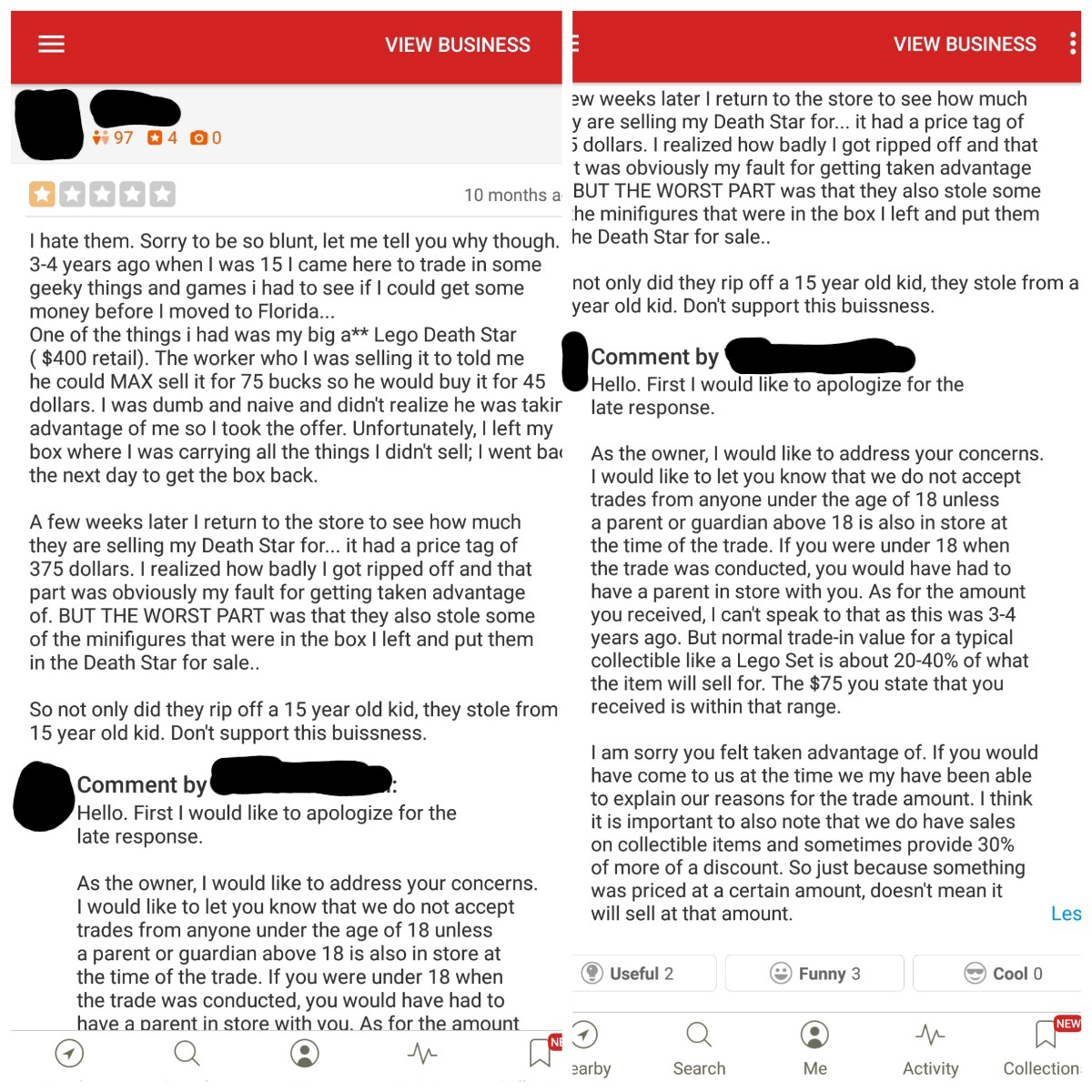Yelp reviewer caught in the wild r/quityourbullshit