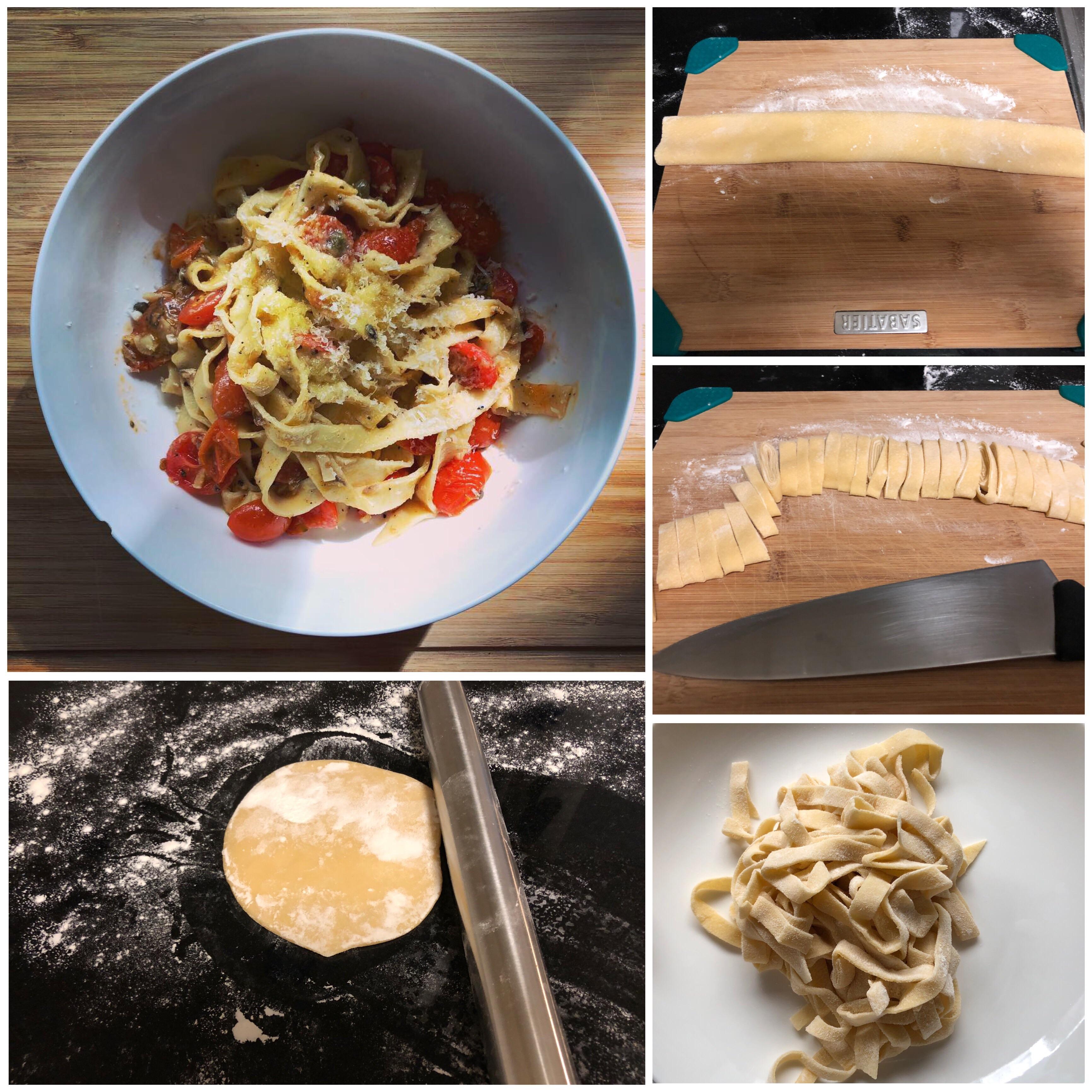 Made hand cut pasta for the first time today. It turned out pretty well