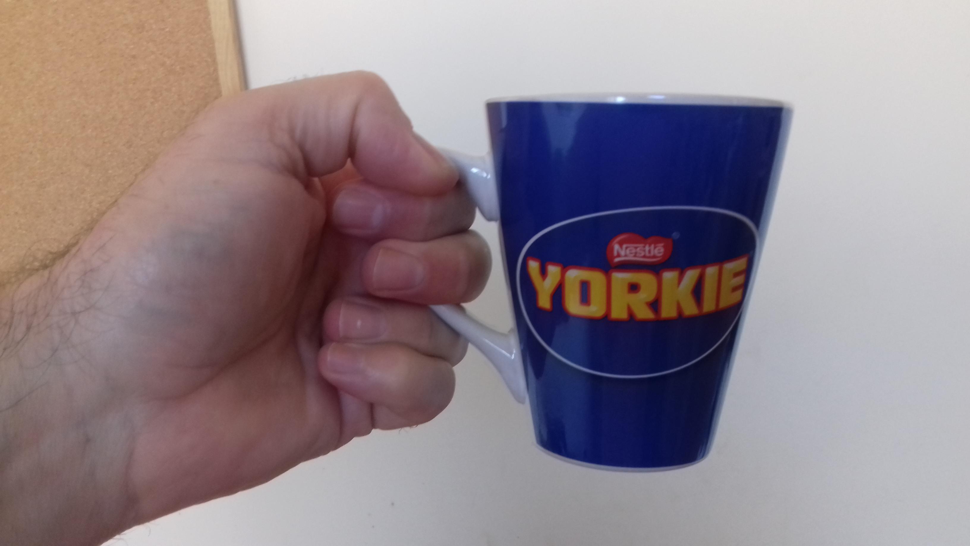 As much as I appreciate getting my Easter egg, when did Yorkie mugs get