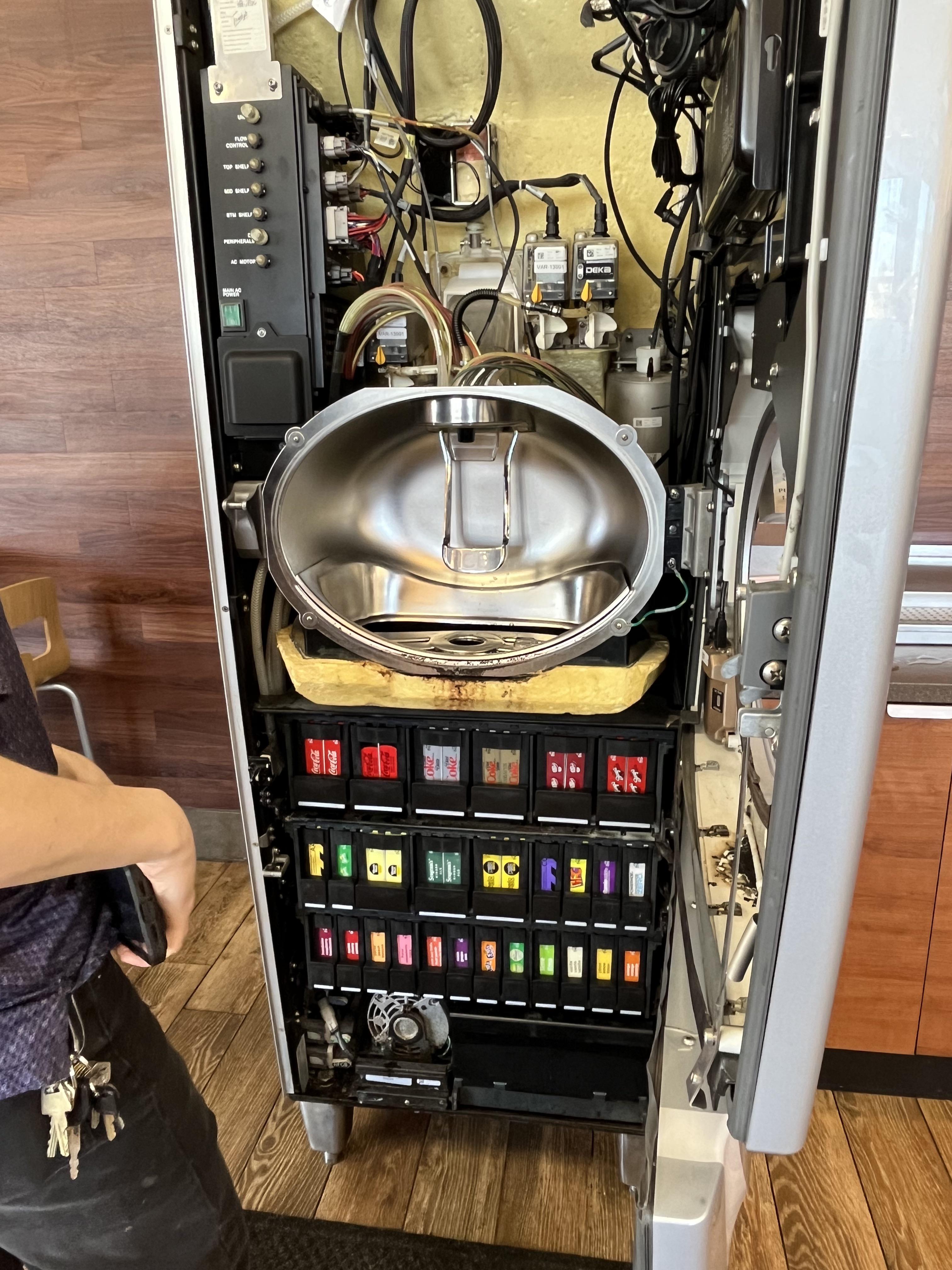 What the inside of a freestyle soda machine looks like. r