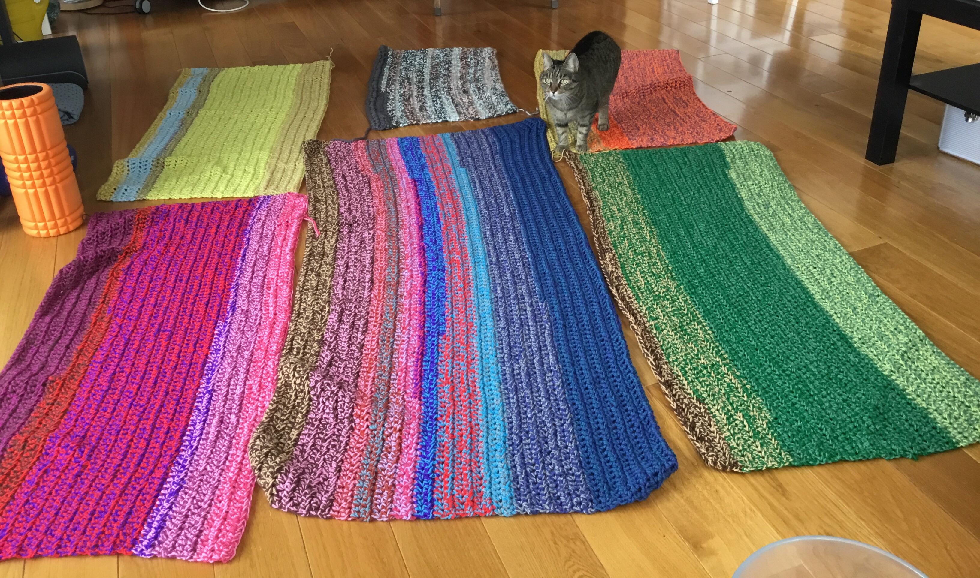I have too many odds and ends so I’m making blankets for the animal