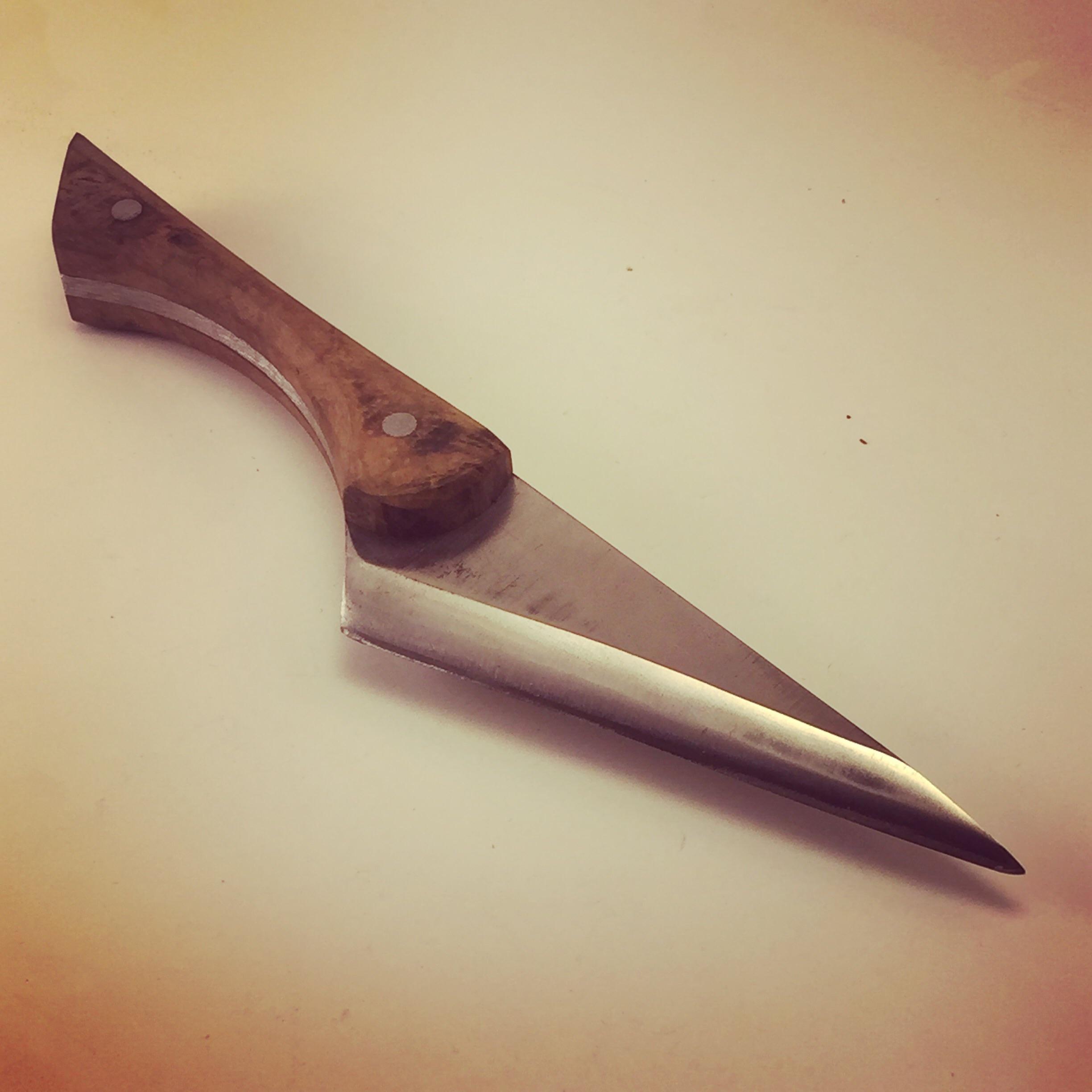 O1 blade with burled oak scales r/Bladesmith