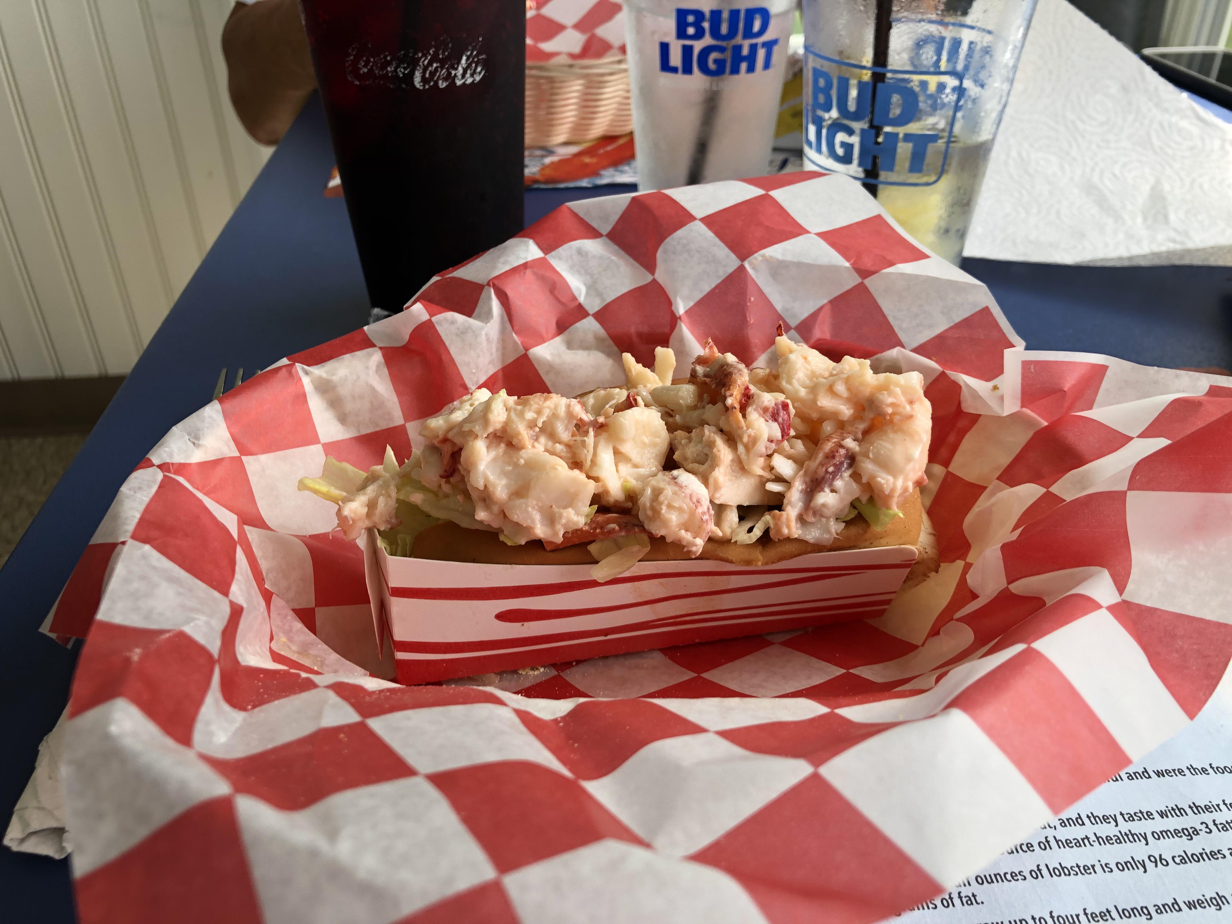 Lobster roll at a road side shack in Bar Harbor Maine. r/eatsandwiches