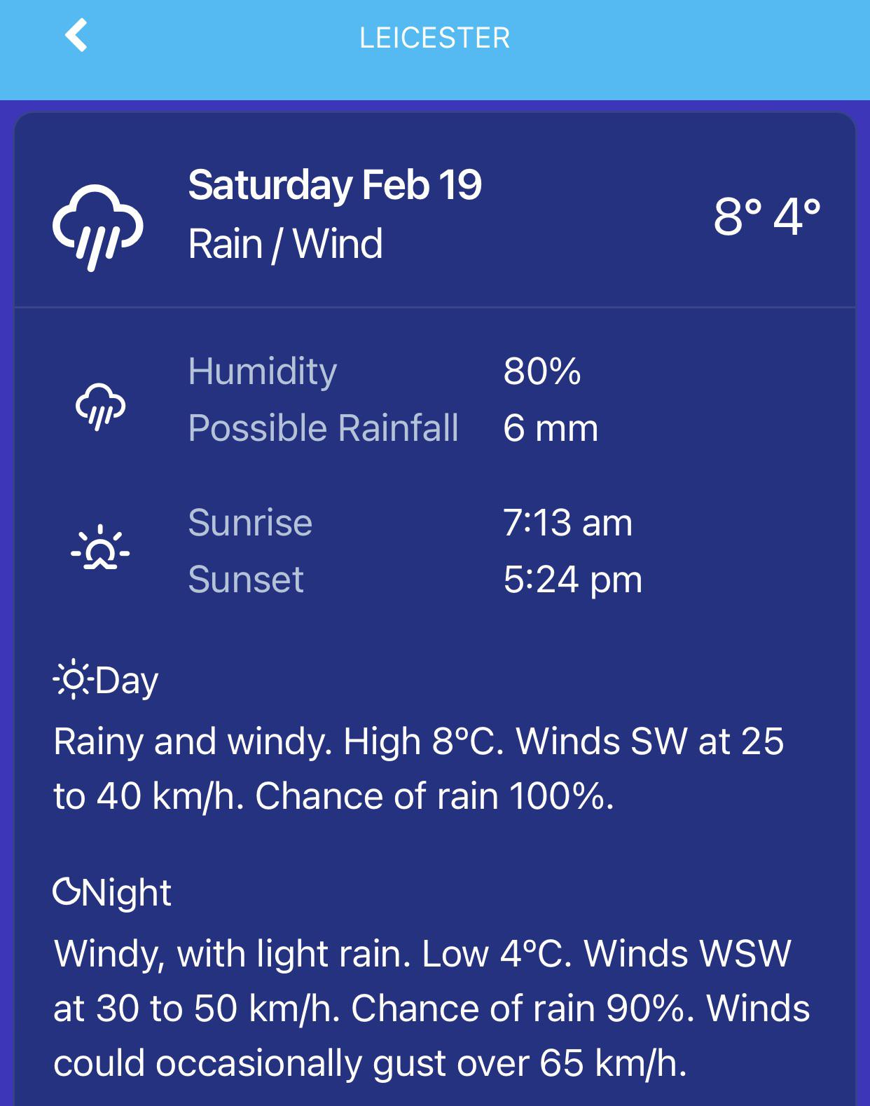 Weather Forecast for Leicester r/Leicester_info