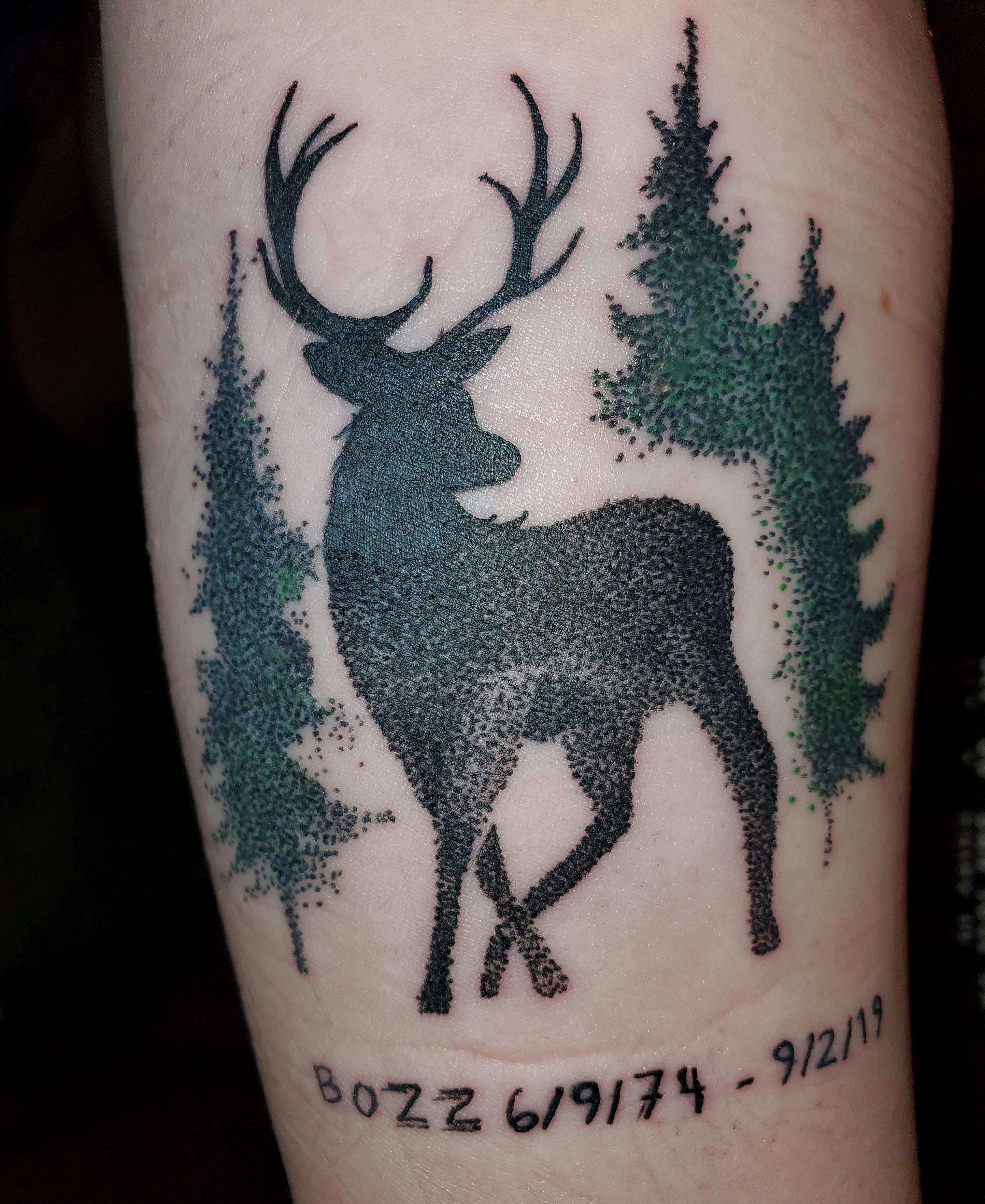 My favorite tattoo, a memorial for my uncle. 99 dots. tattoo