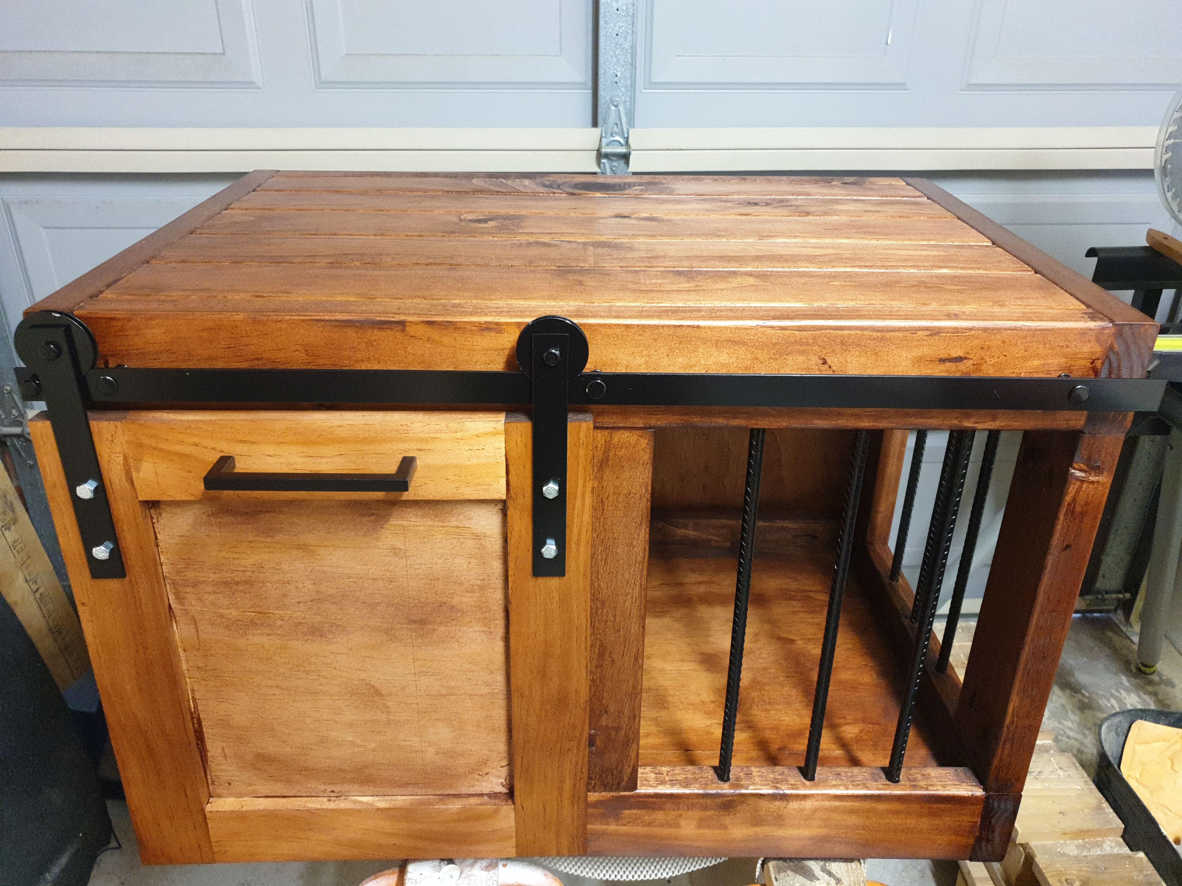 Dog crate for my sister's new baby schnauzer r/woodworking