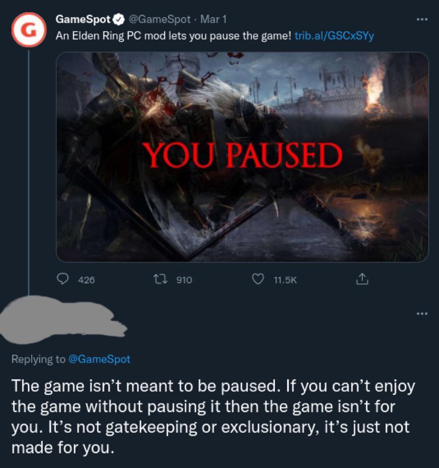 Elden Ring should be so immersive that every time your character dies a