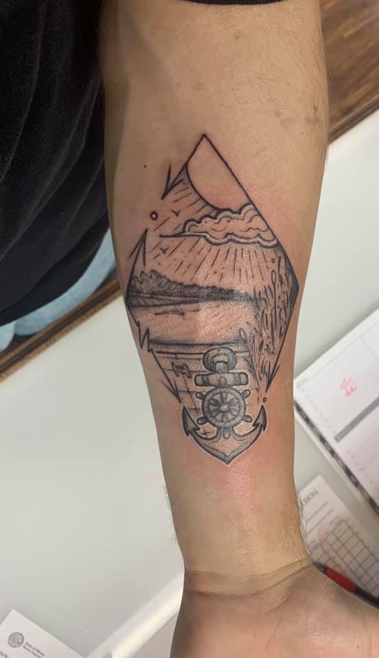 My first ever tattoo done by Brandon Mola at Color Theory Tattoo in