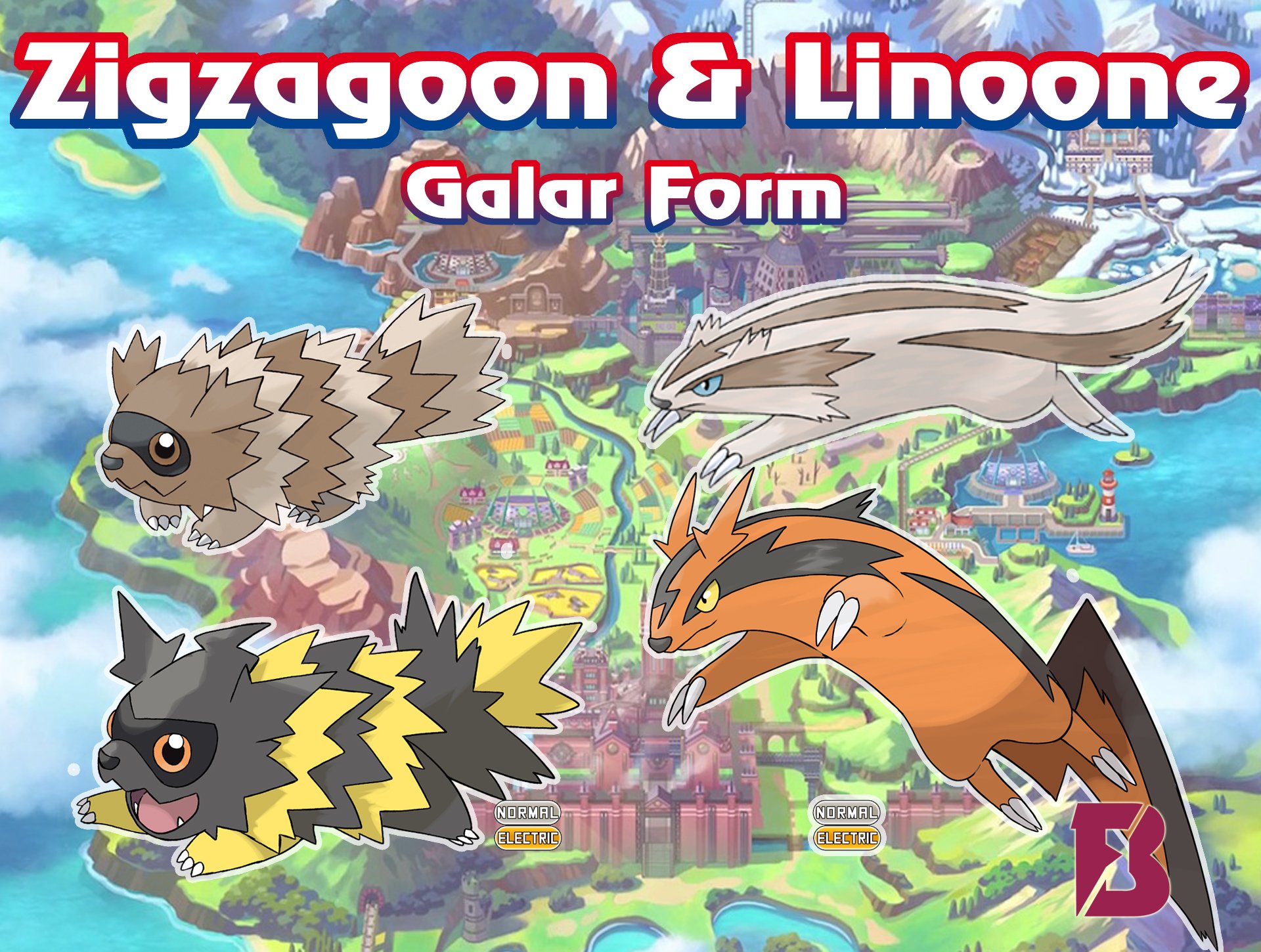 Galar Form Zigzagoon & Linoone normal/electric type r