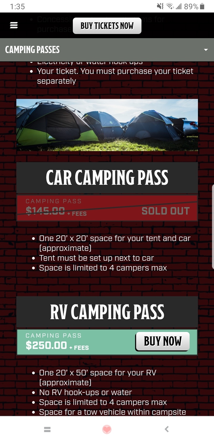 Camping Passes and RV passes already sold out r/louderthanlife