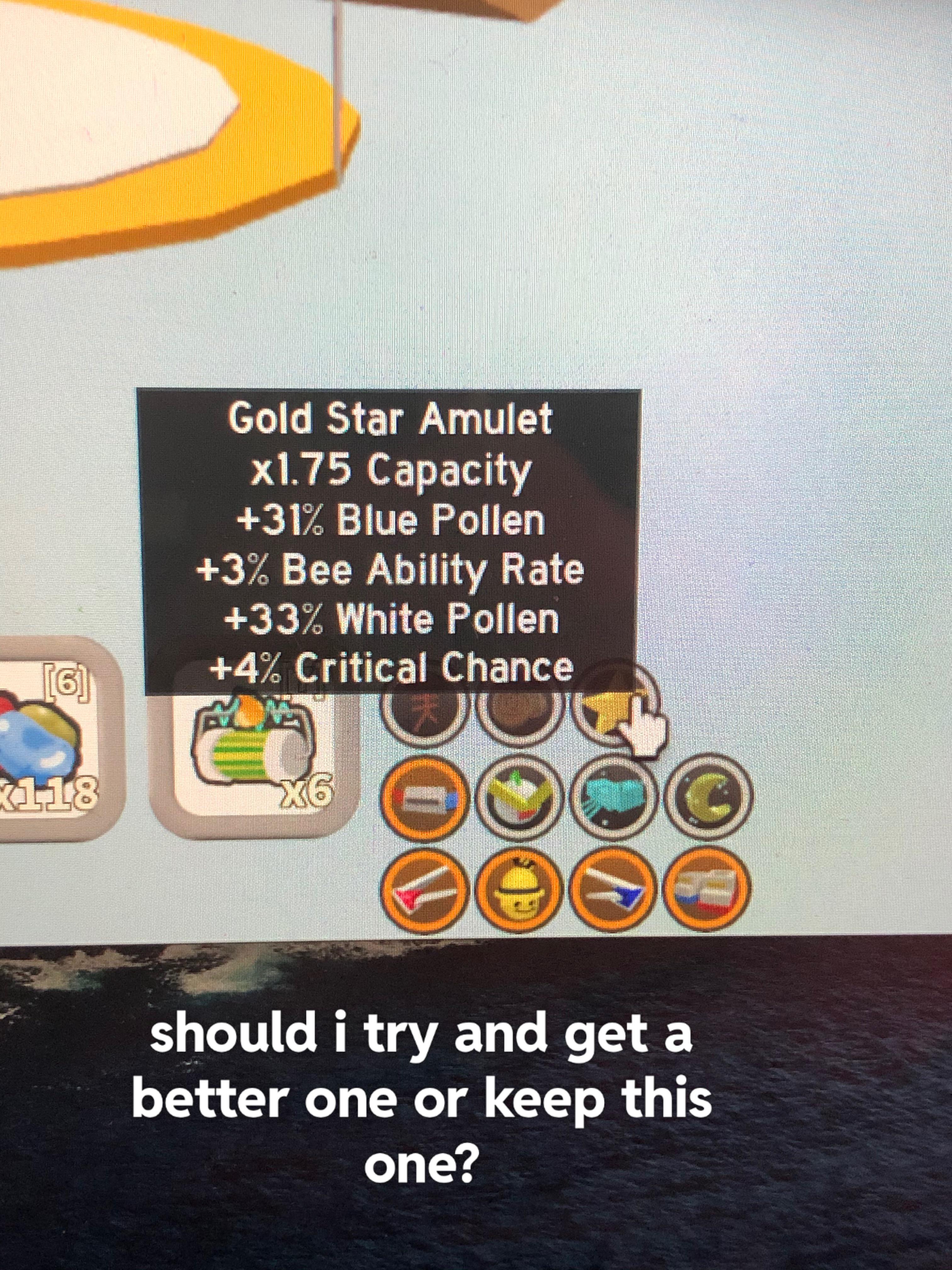 Gold Star Amulet Stats? r/BeeSwarmSimulator