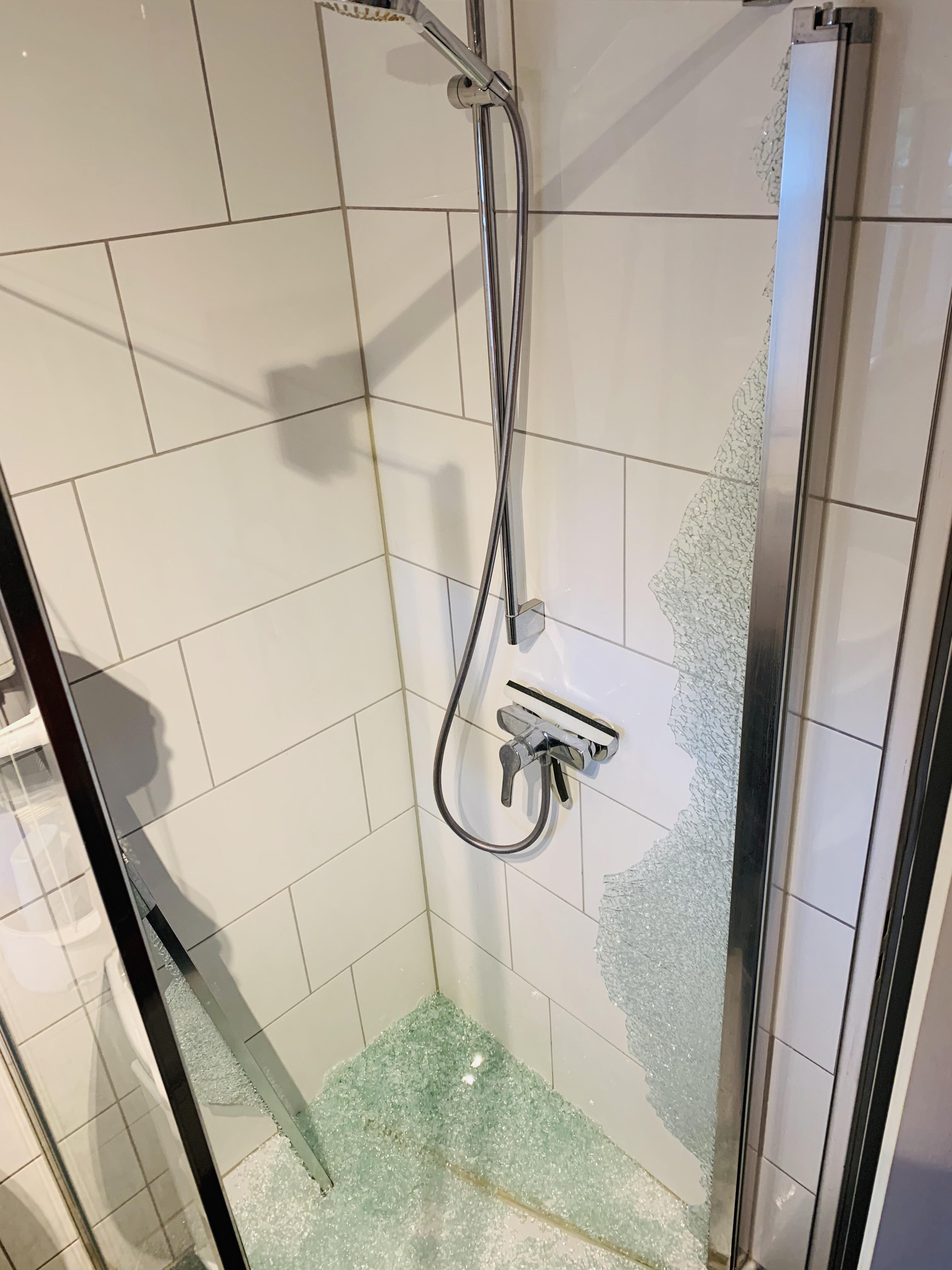 today my shower door decided to explode while I was at work r