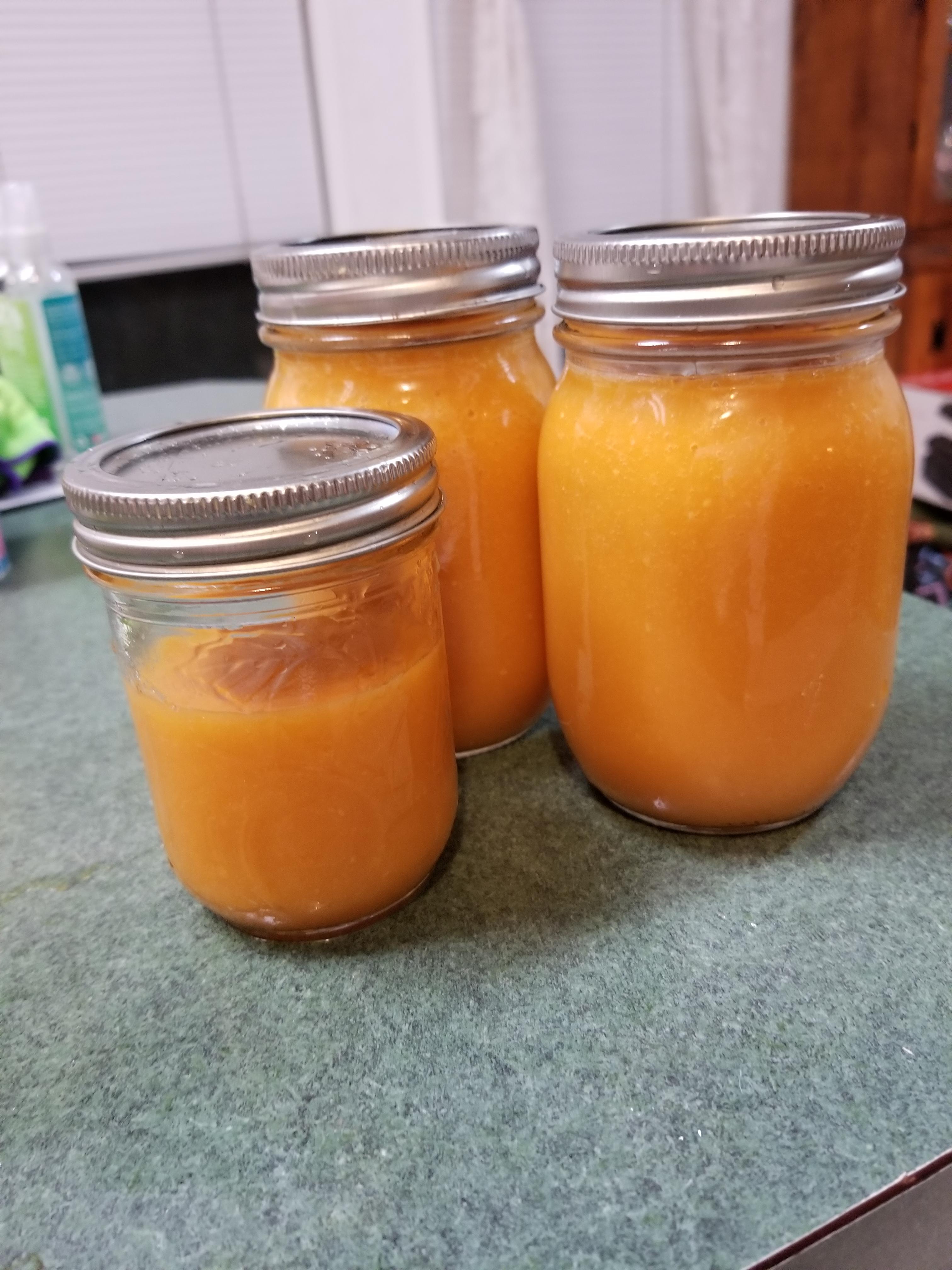 Made some fermented peach habanero hot sauce r/spicy