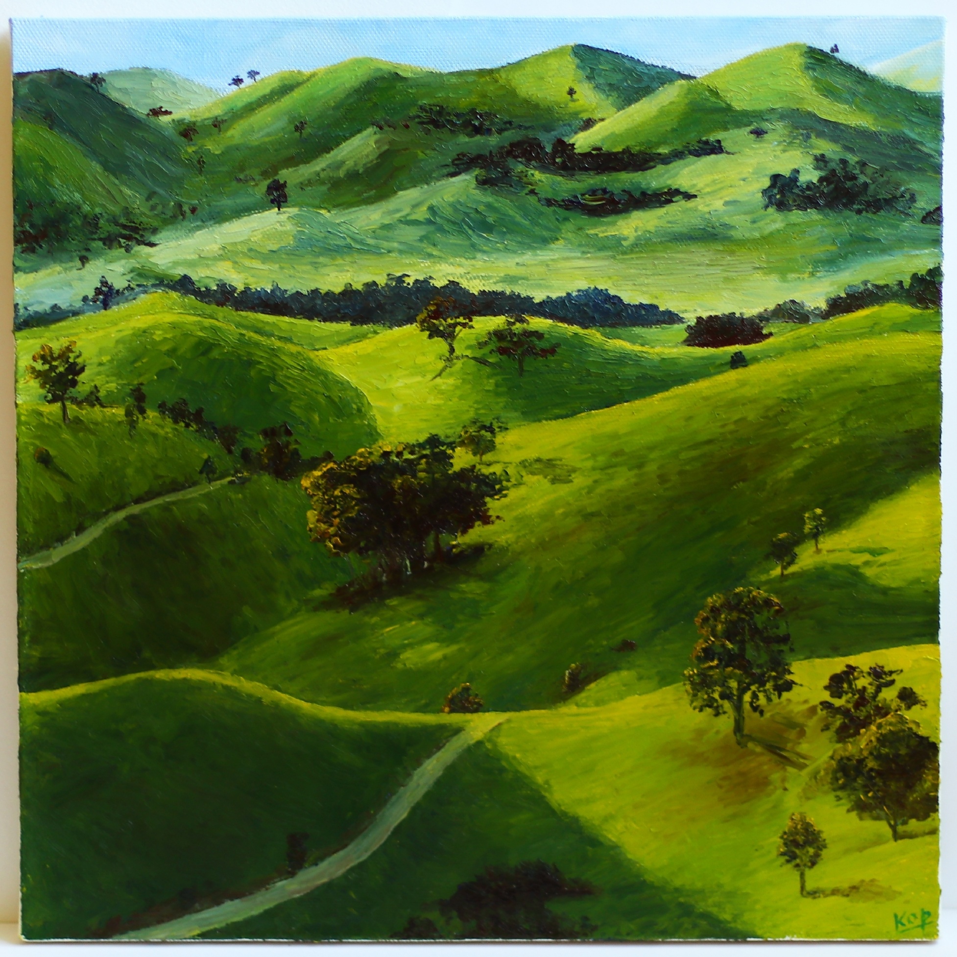"Green hills", oil painting on canvas, me, 2019 r/Art